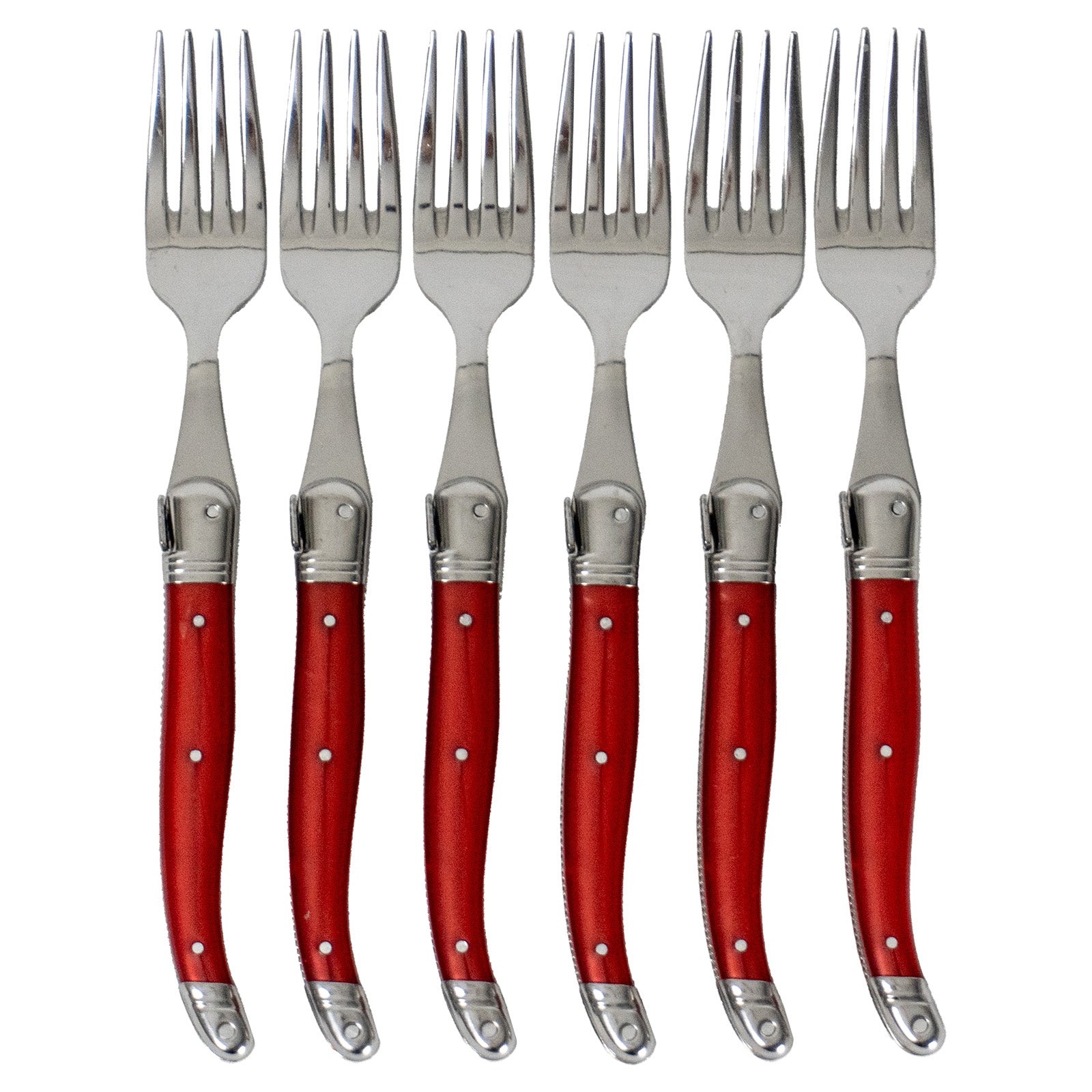 Laguiole Jean Neron Table Fork Set - Red