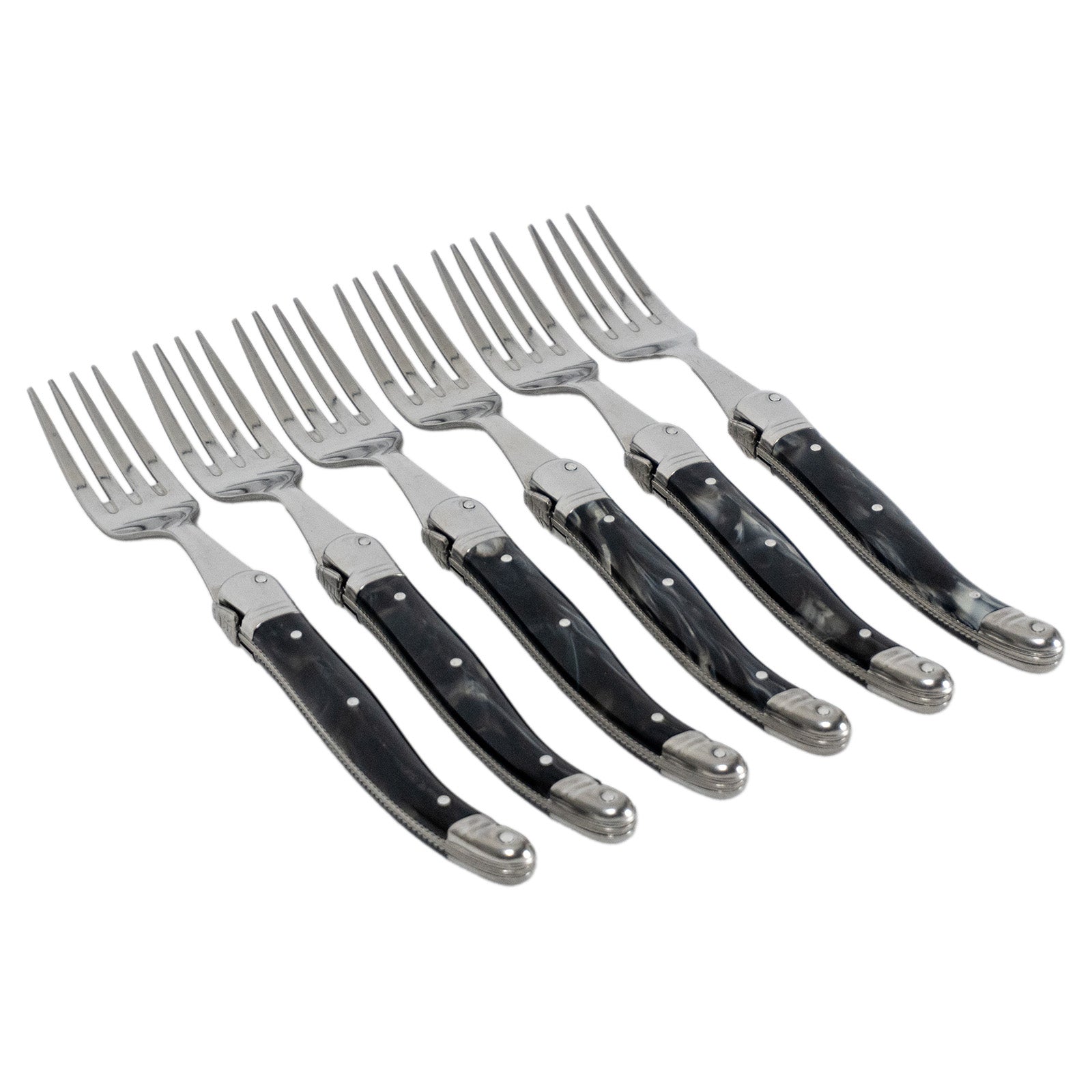 Laguiole Jean Neron Table Fork Set - Black Horn