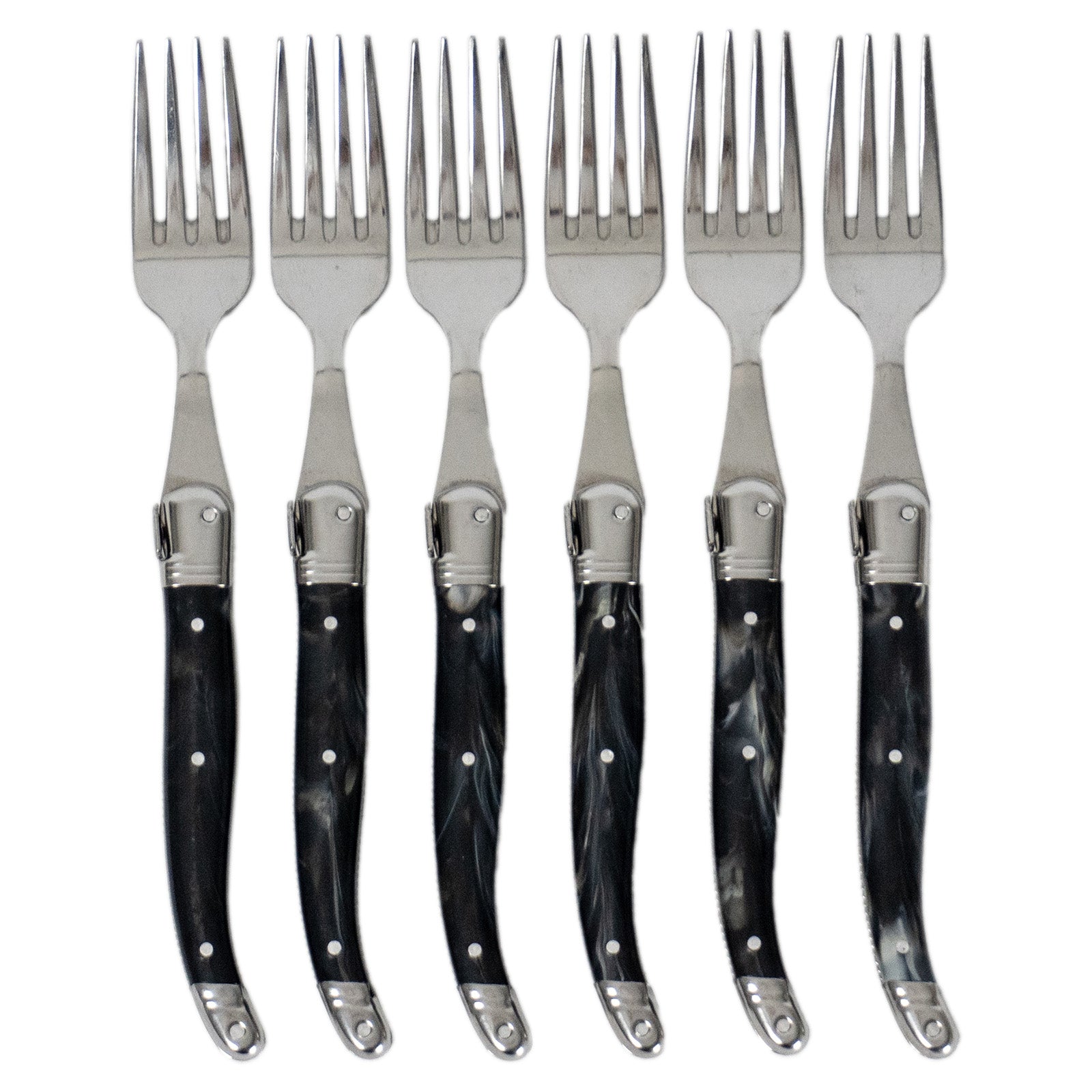 Laguiole Jean Neron Table Fork Set - Black Horn