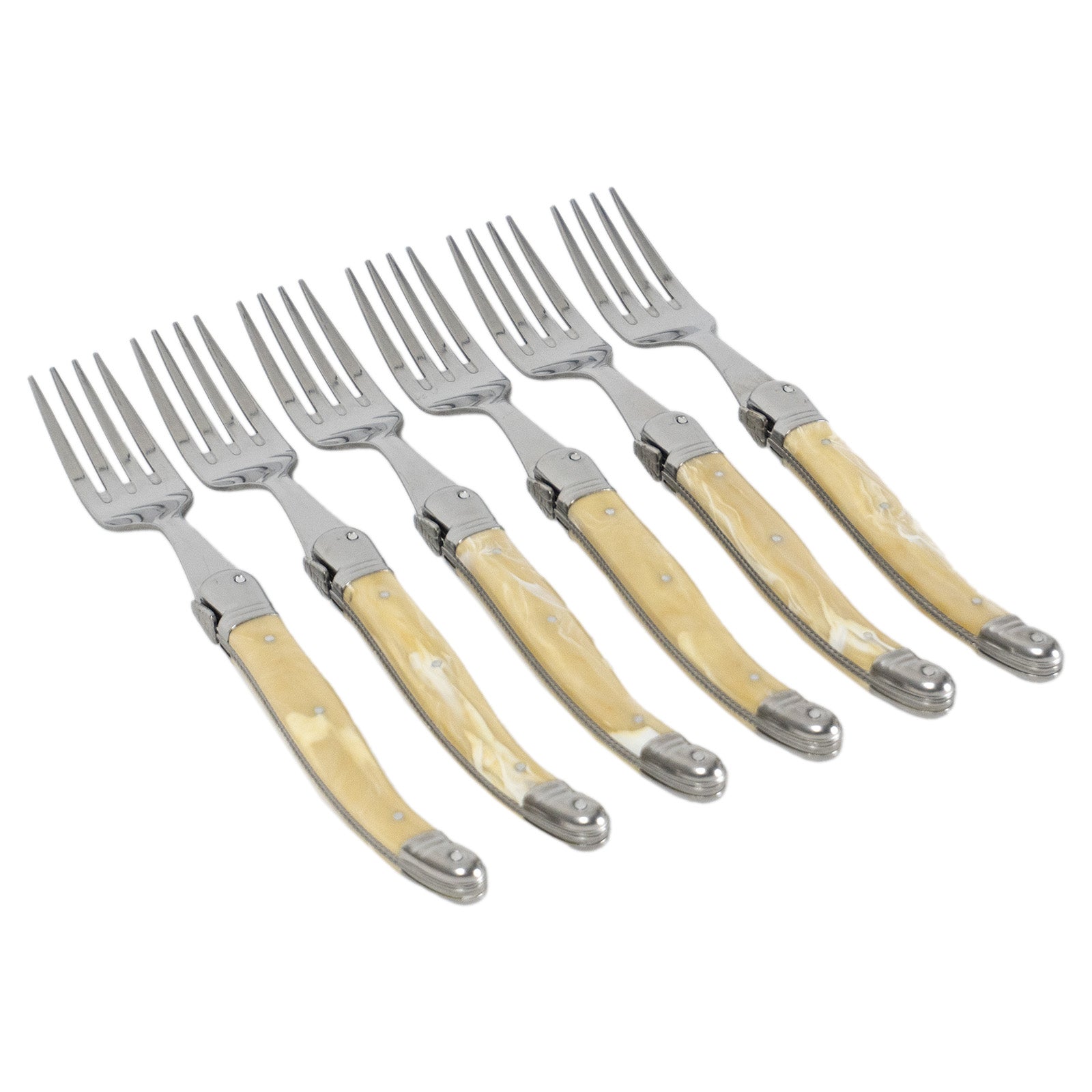 Laguiole Jean Neron Table Fork Set - Light Horn
