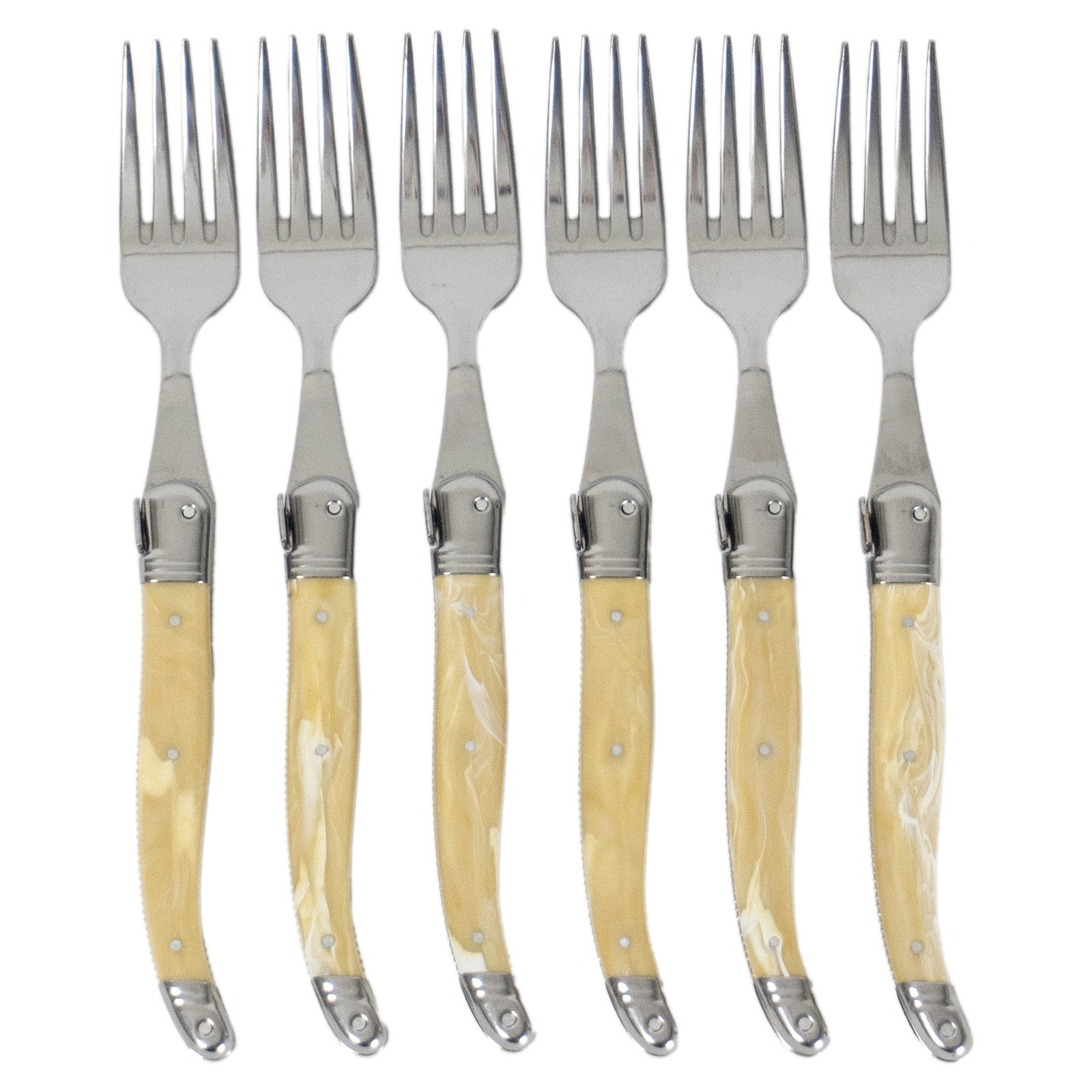 Laguiole Jean Neron Table Fork Set - Light Horn