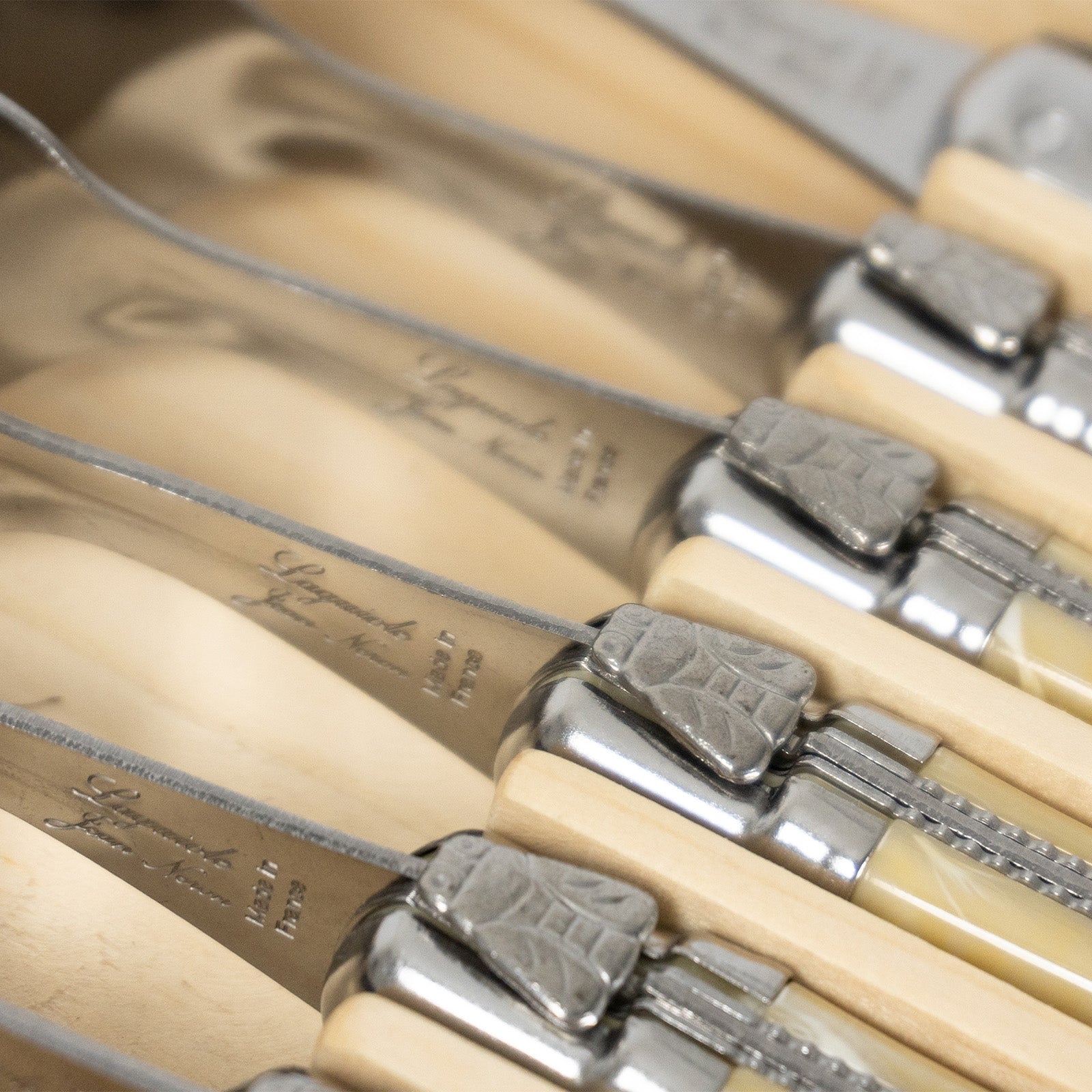 Laguiole Jean Neron Table Fork Set - Light Horn