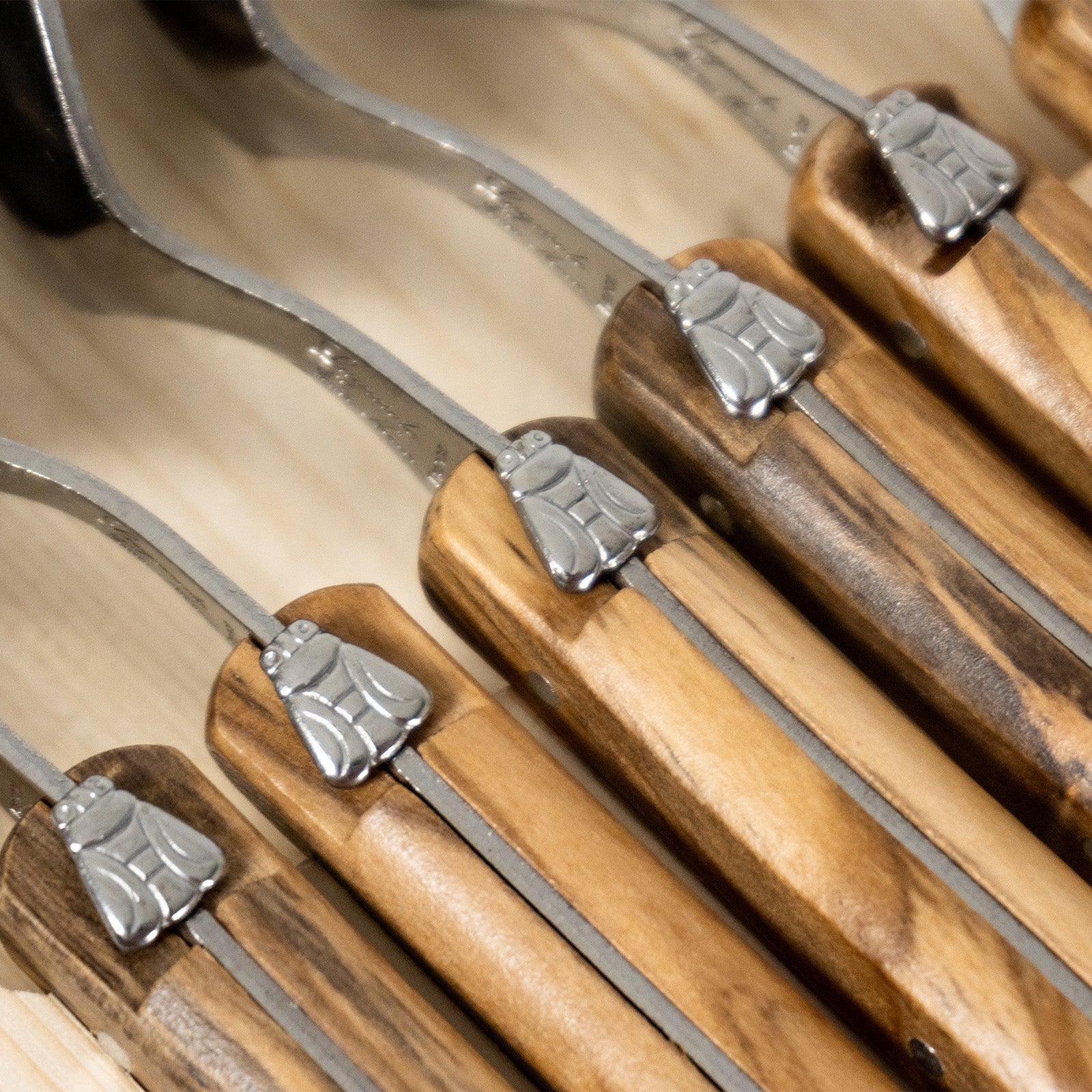 Laguiole Jean Neron Olive Wood Soup Spoon Set