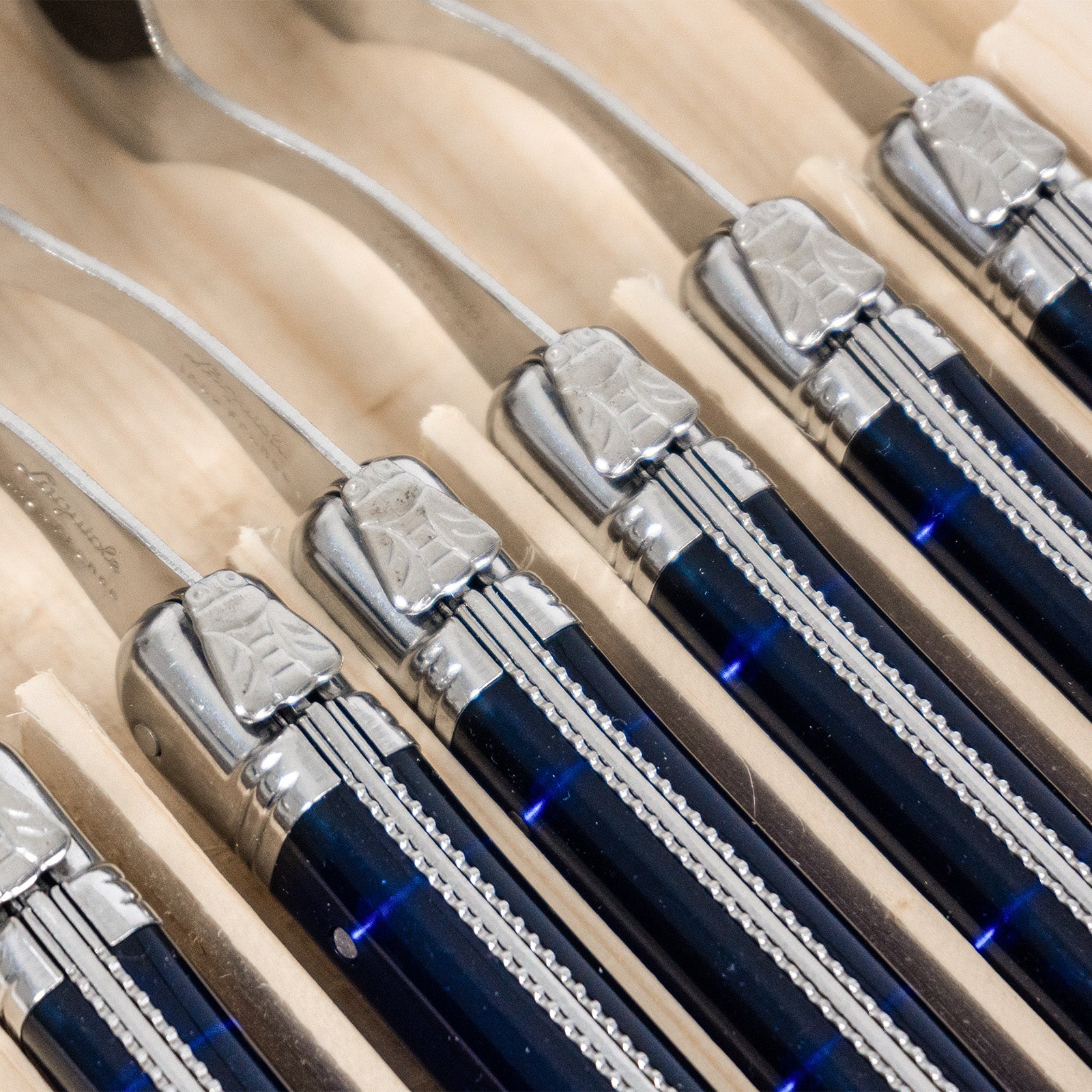 Laguiole Jean Neron Soup Spoon Set - French Blue