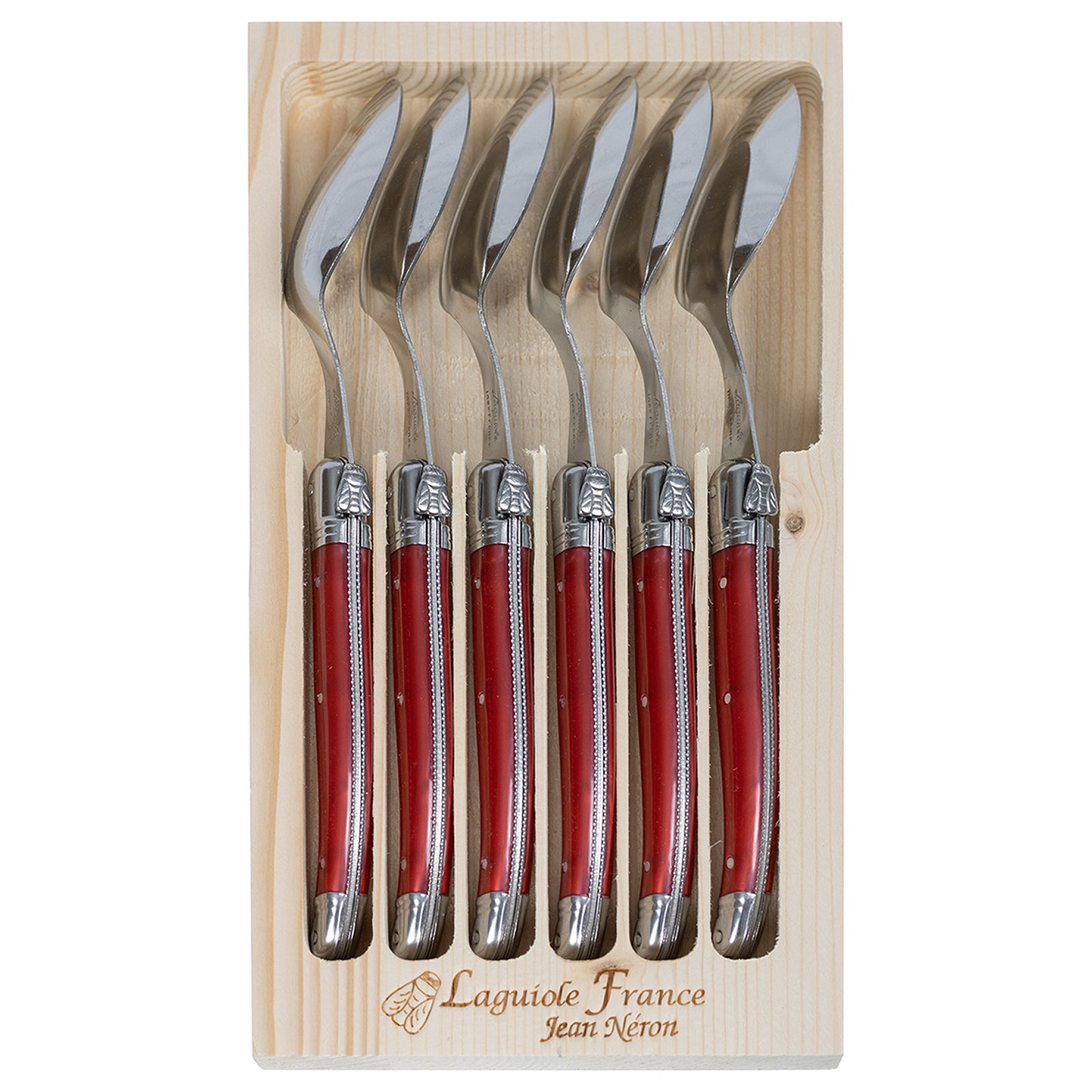 Laguiole Jean Neron Soup Spoon Set - Red