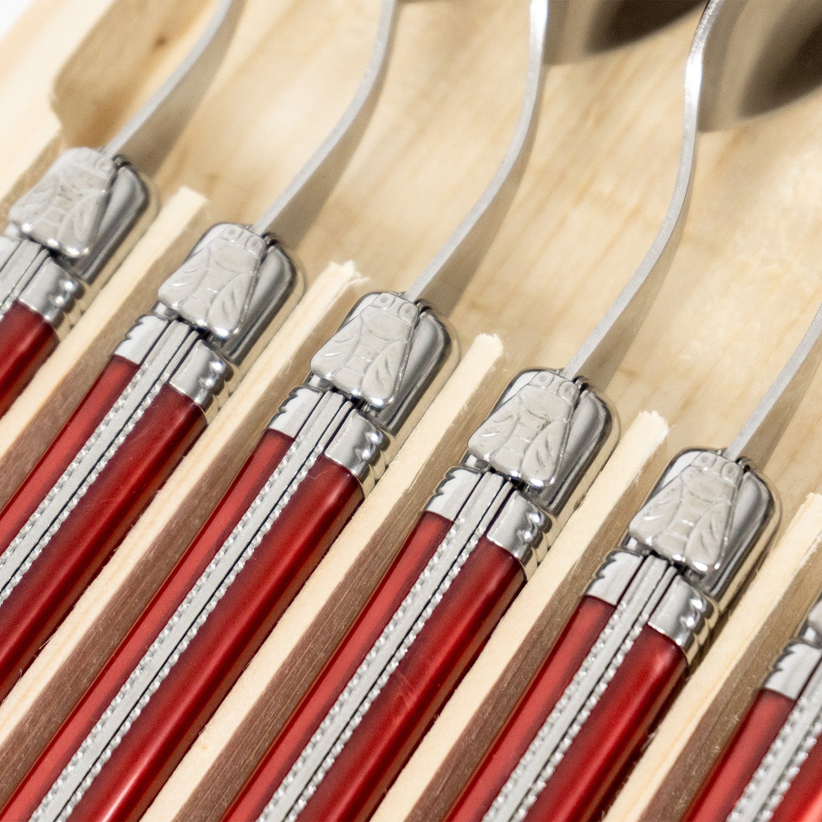 Laguiole Jean Neron Soup Spoon Set - Red