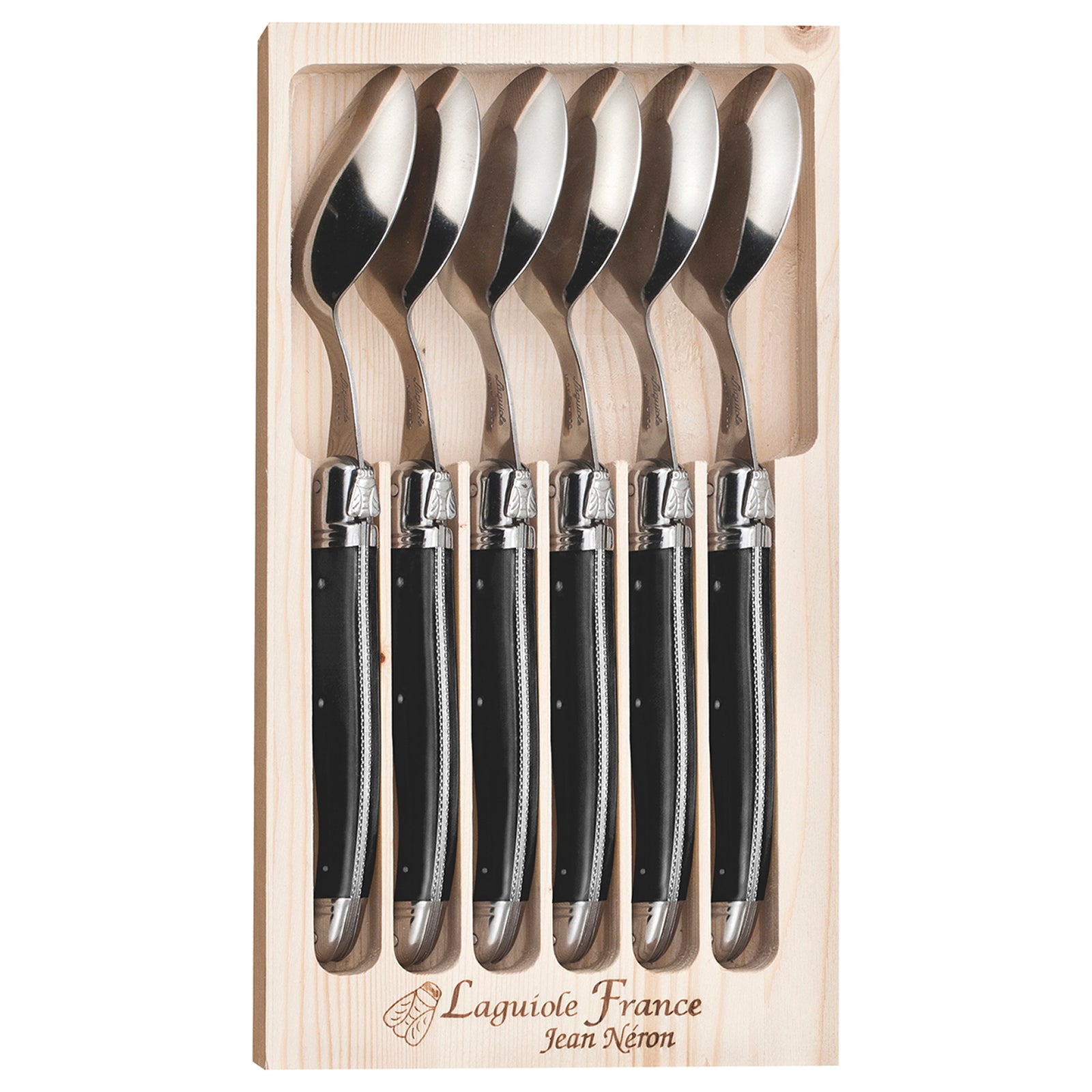 Laguiole Jean Neron Soup Spoon Set - Black