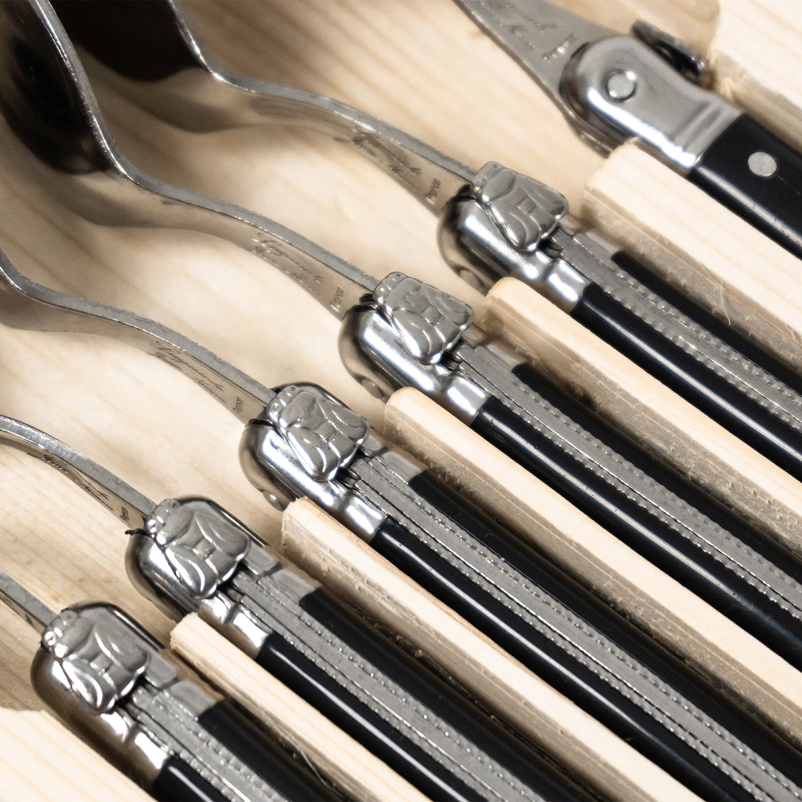 Laguiole Jean Neron Soup Spoon Set - Black