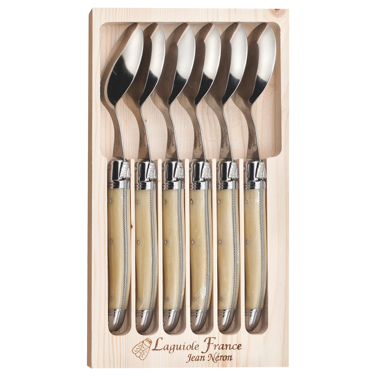 Laguiole Jean Neron Soup Spoon Set - Light Horn