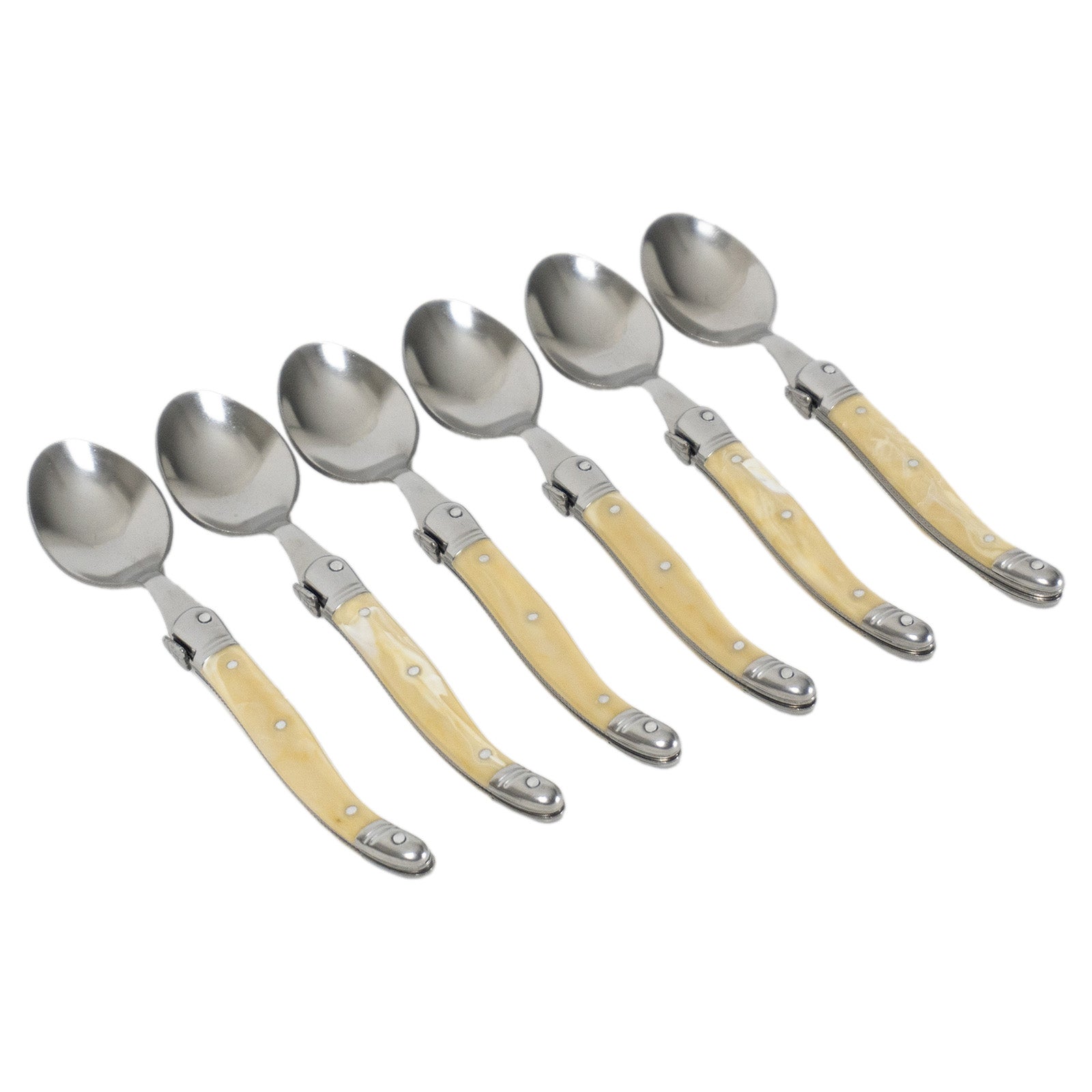 Laguiole Jean Neron Soup Spoon Set - Light Horn