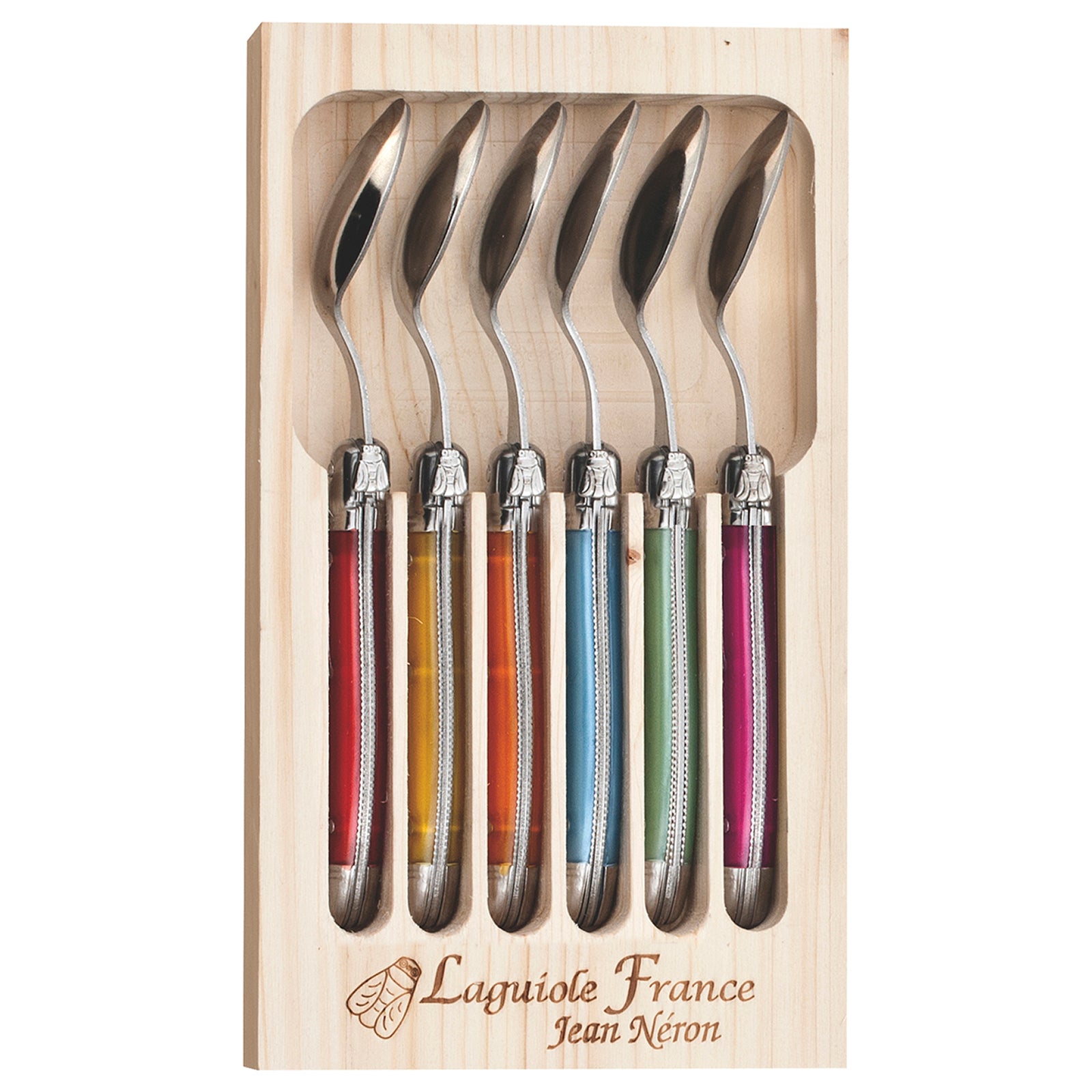Laguiole Jean Neron Coffee Spoon Set - Mixed Colour