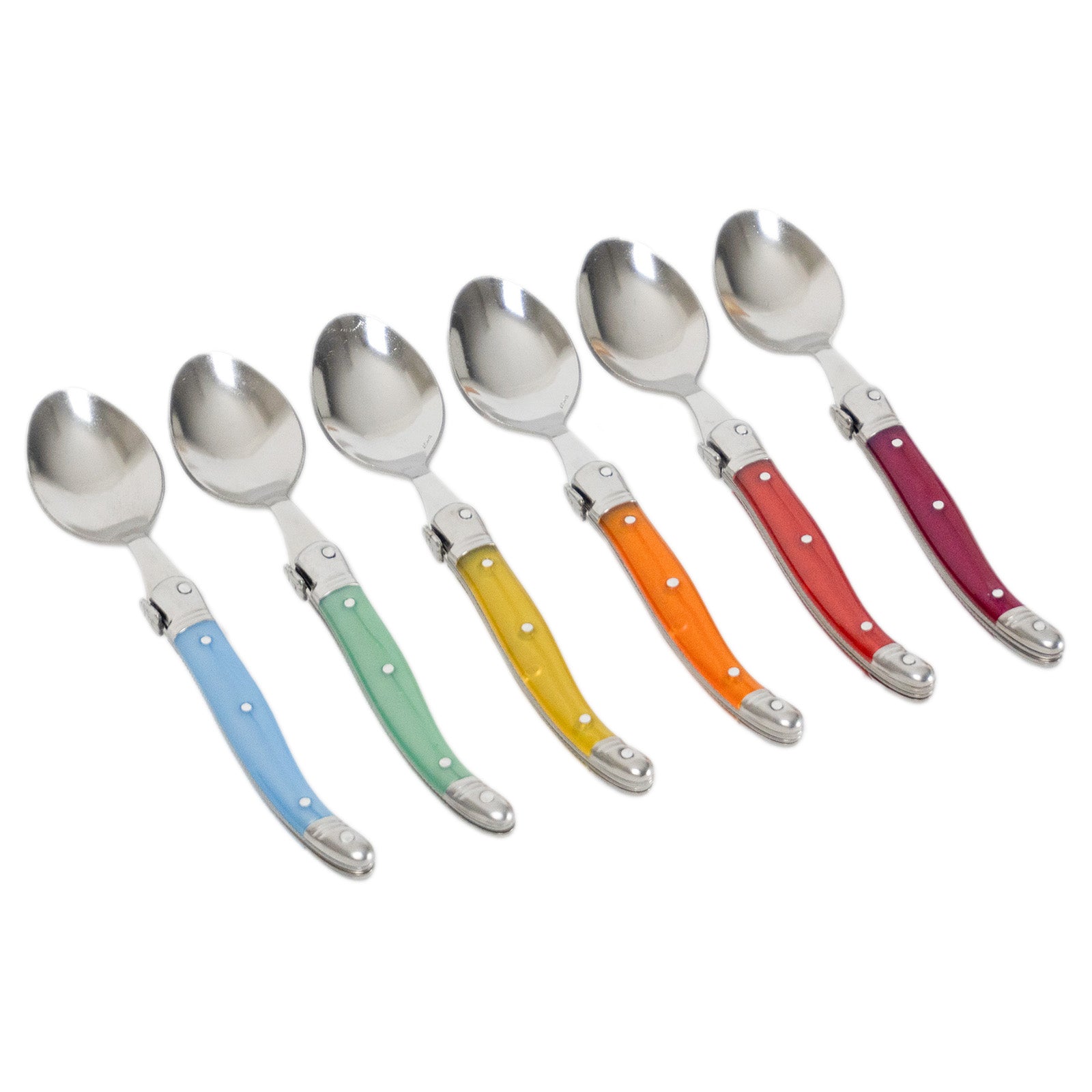 Laguiole Jean Neron Coffee Spoon Set - Mixed Colour