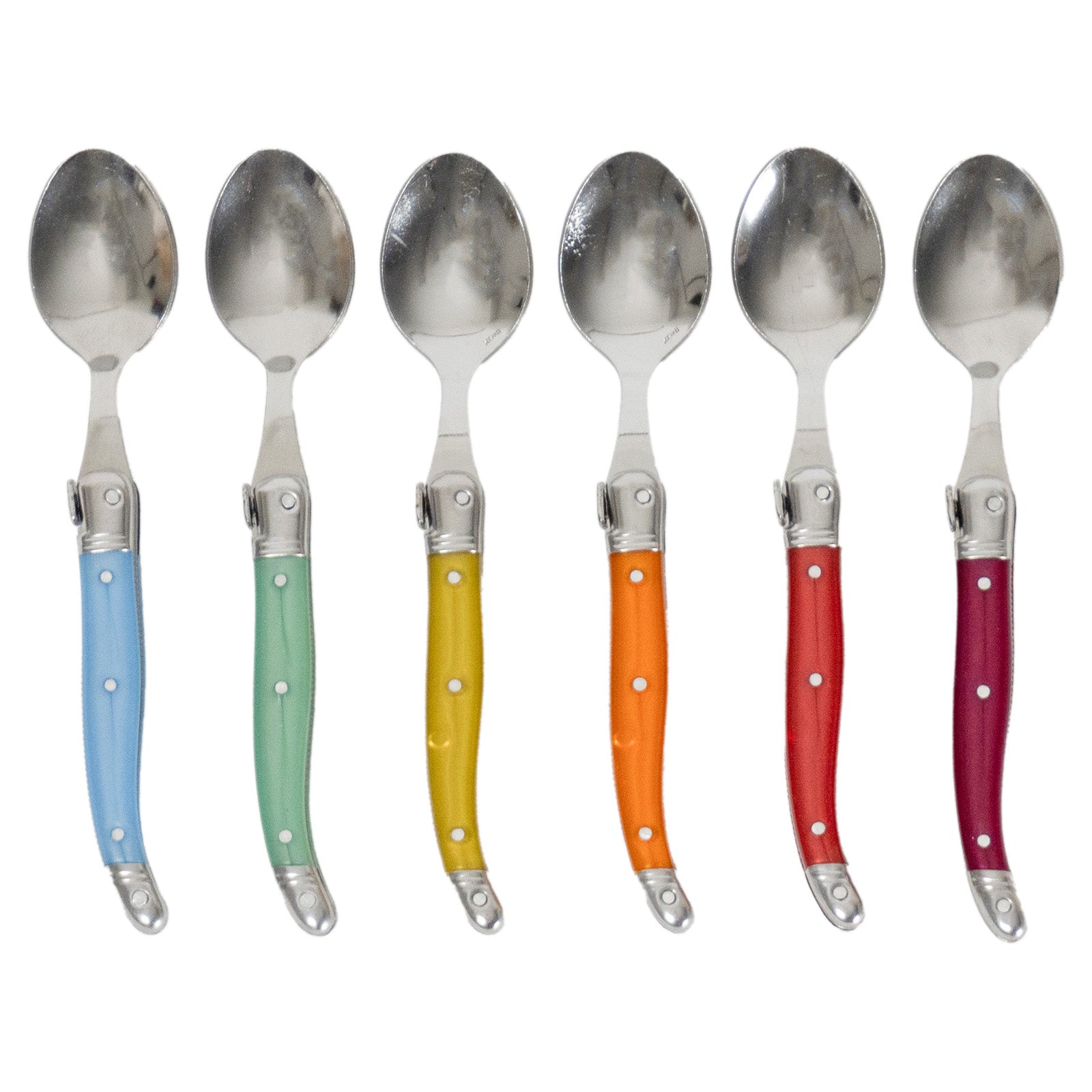 Laguiole Jean Neron Coffee Spoon Set - Mixed Colour