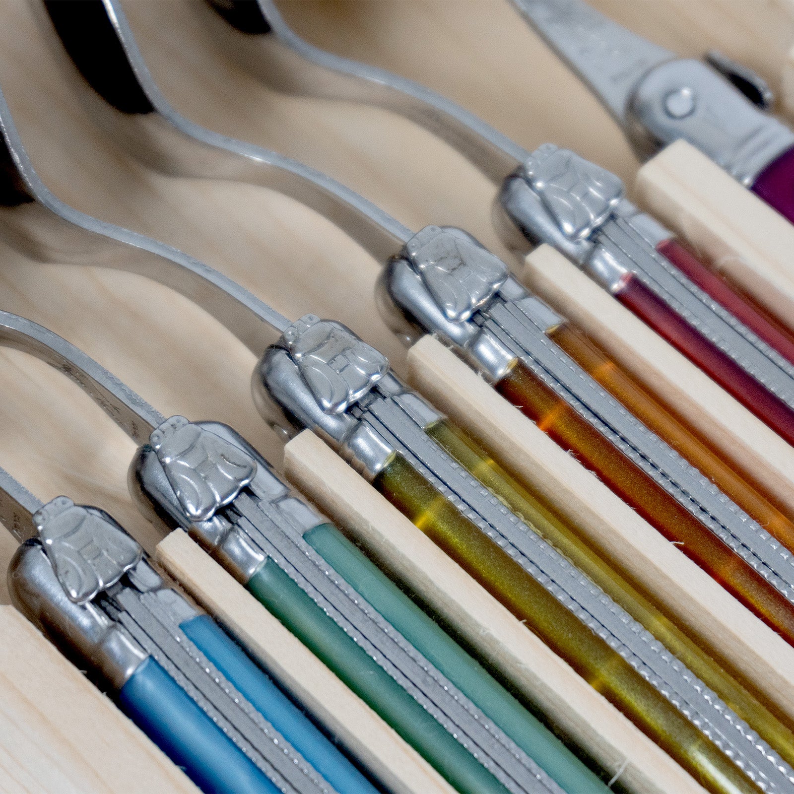 Laguiole Jean Neron Coffee Spoon Set - Mixed Colour