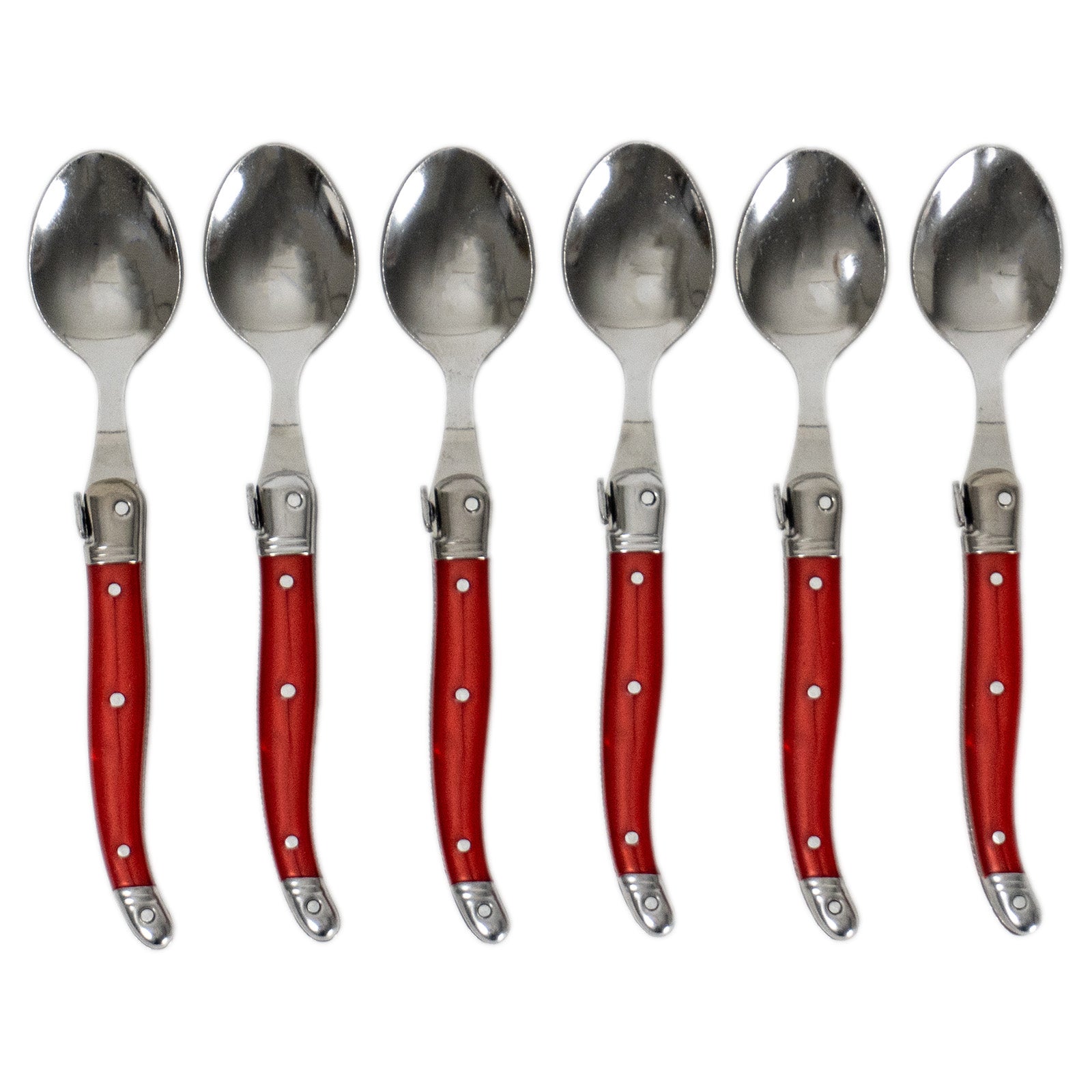 Laguiole Jean Neron Coffee Spoon Set - Red