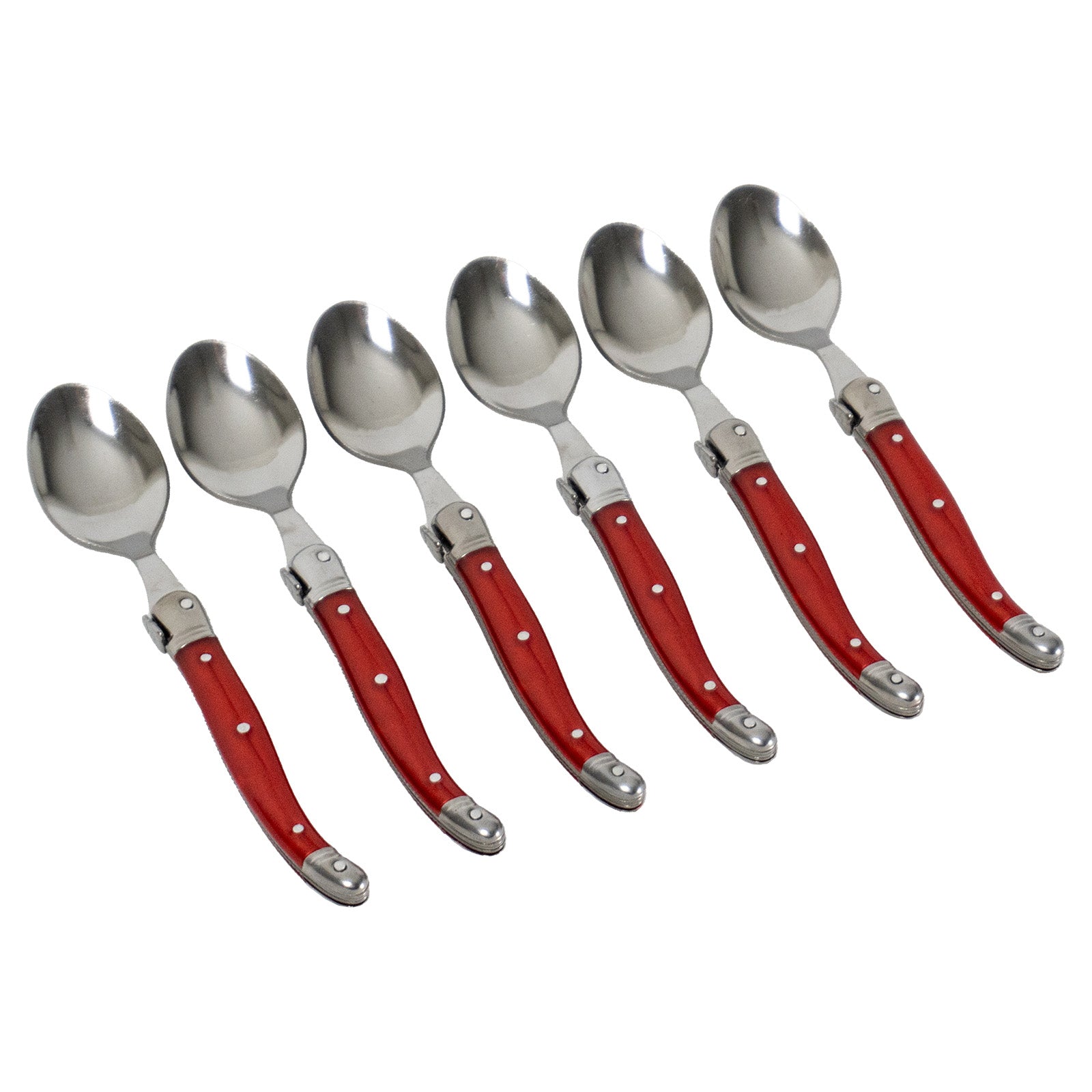 Laguiole Jean Neron Coffee Spoon Set - Red