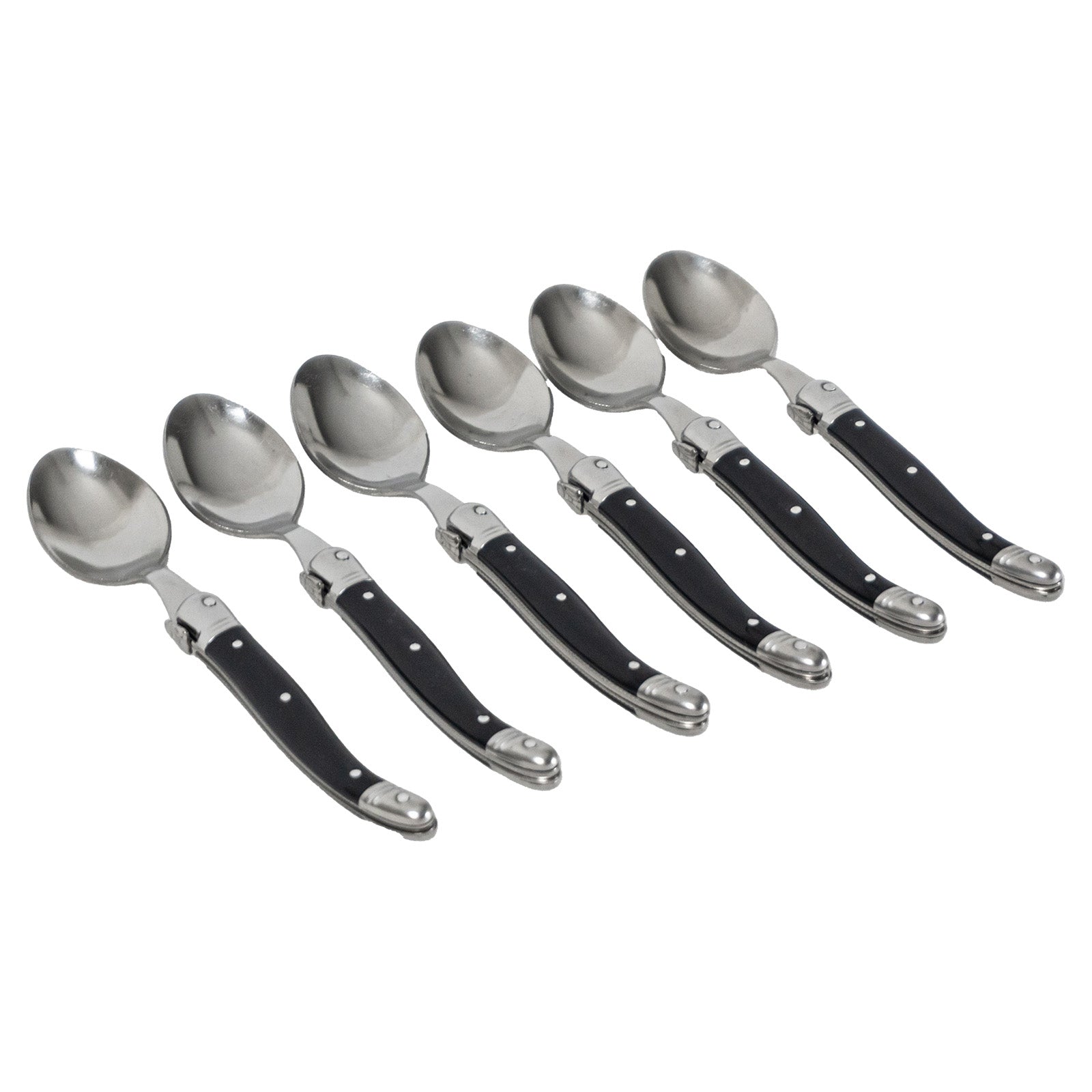 Laguiole Jean Neron Coffee Spoon Set - Black