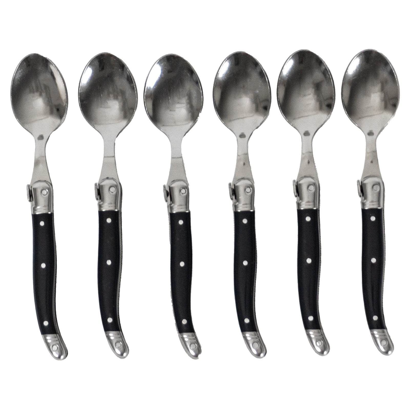 Laguiole Jean Neron Coffee Spoon Set - Black