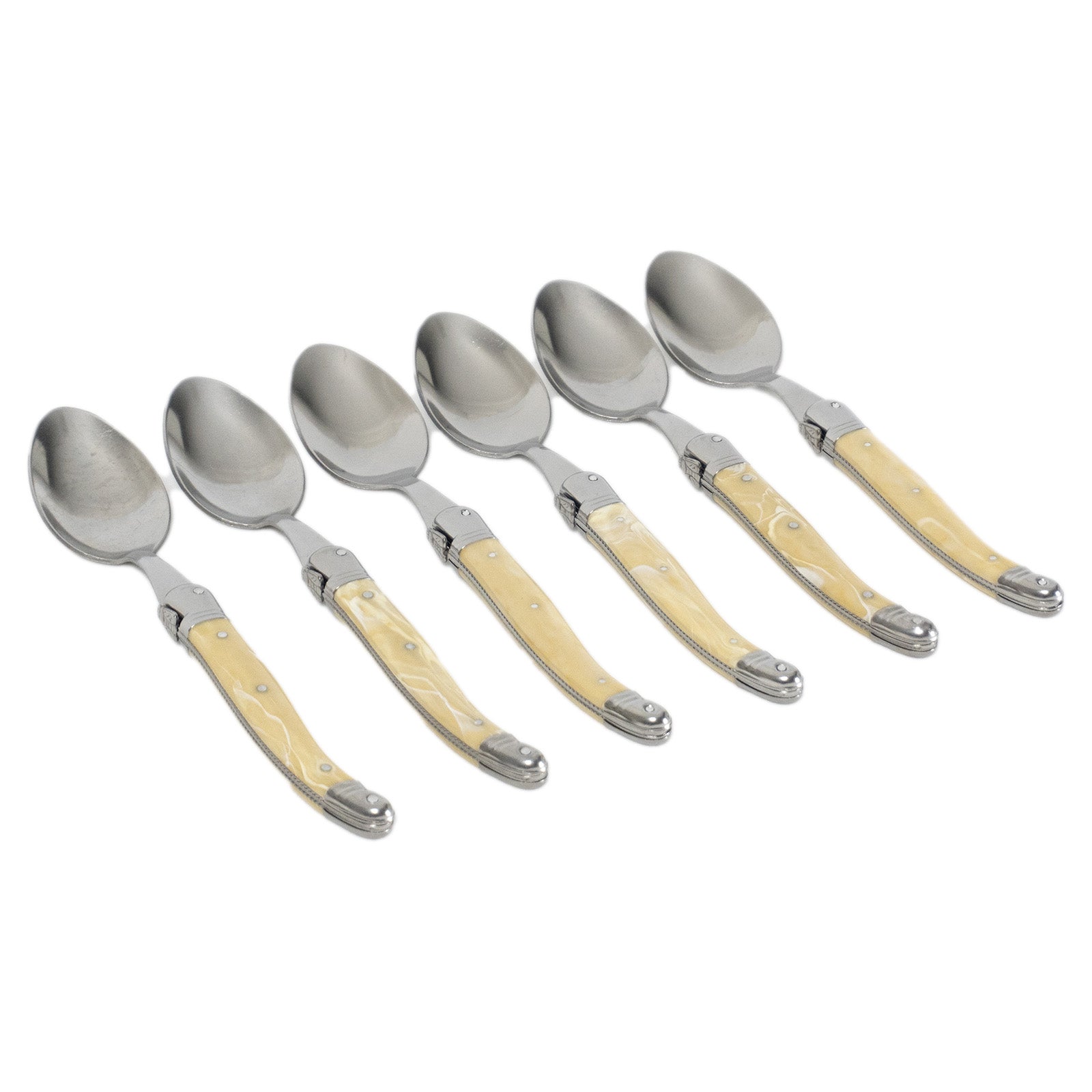 Laguiole Jean Neron Coffee Spoon Set - Light Horn