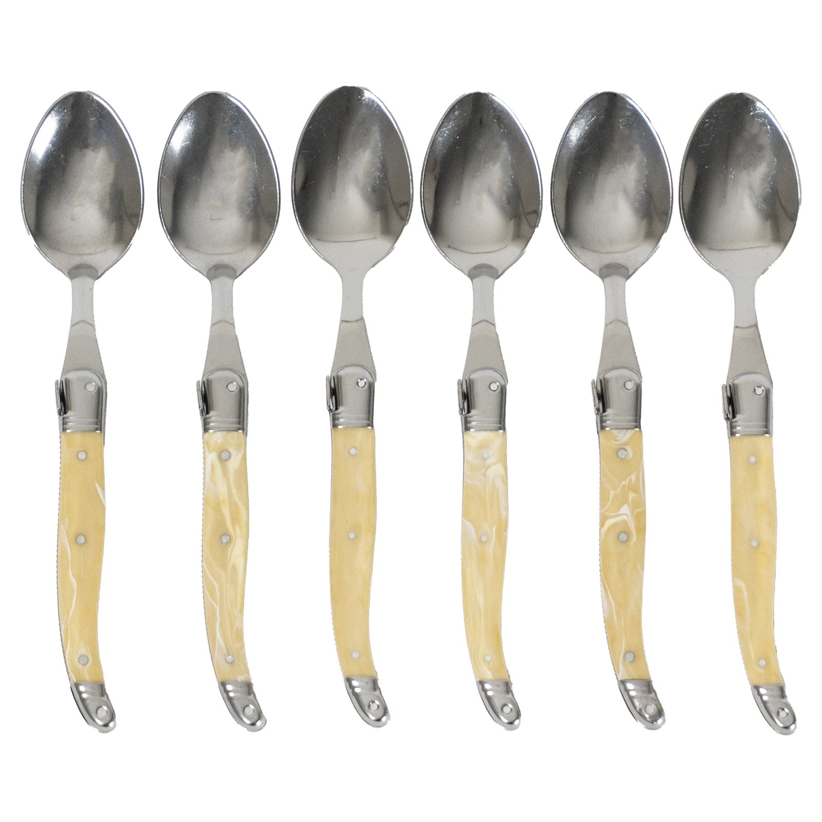 Laguiole Jean Neron Coffee Spoon Set - Light Horn