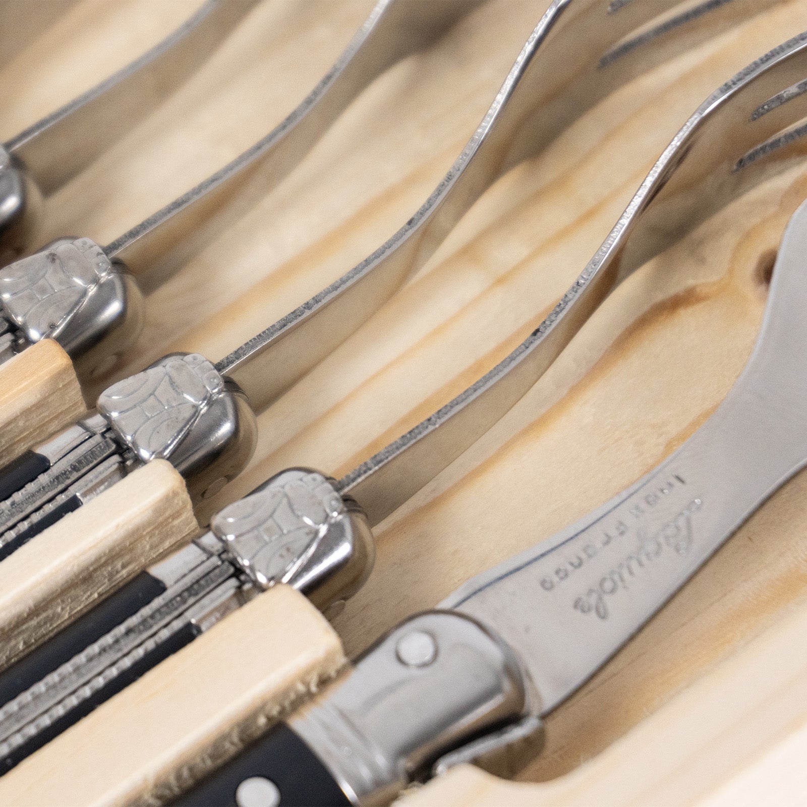 Laguiole Jean Neron Cake Fork Set - Black