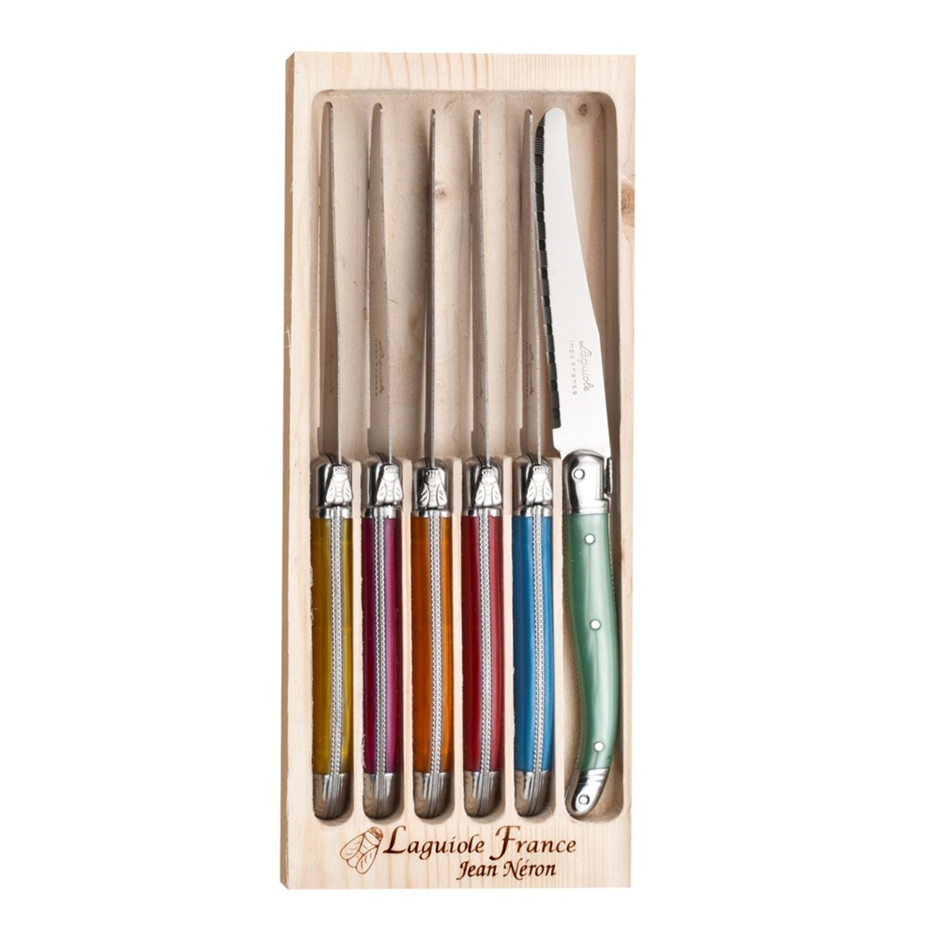 Laguiole Jean Néron 6 Piece Round Table Knife Set - Mixed