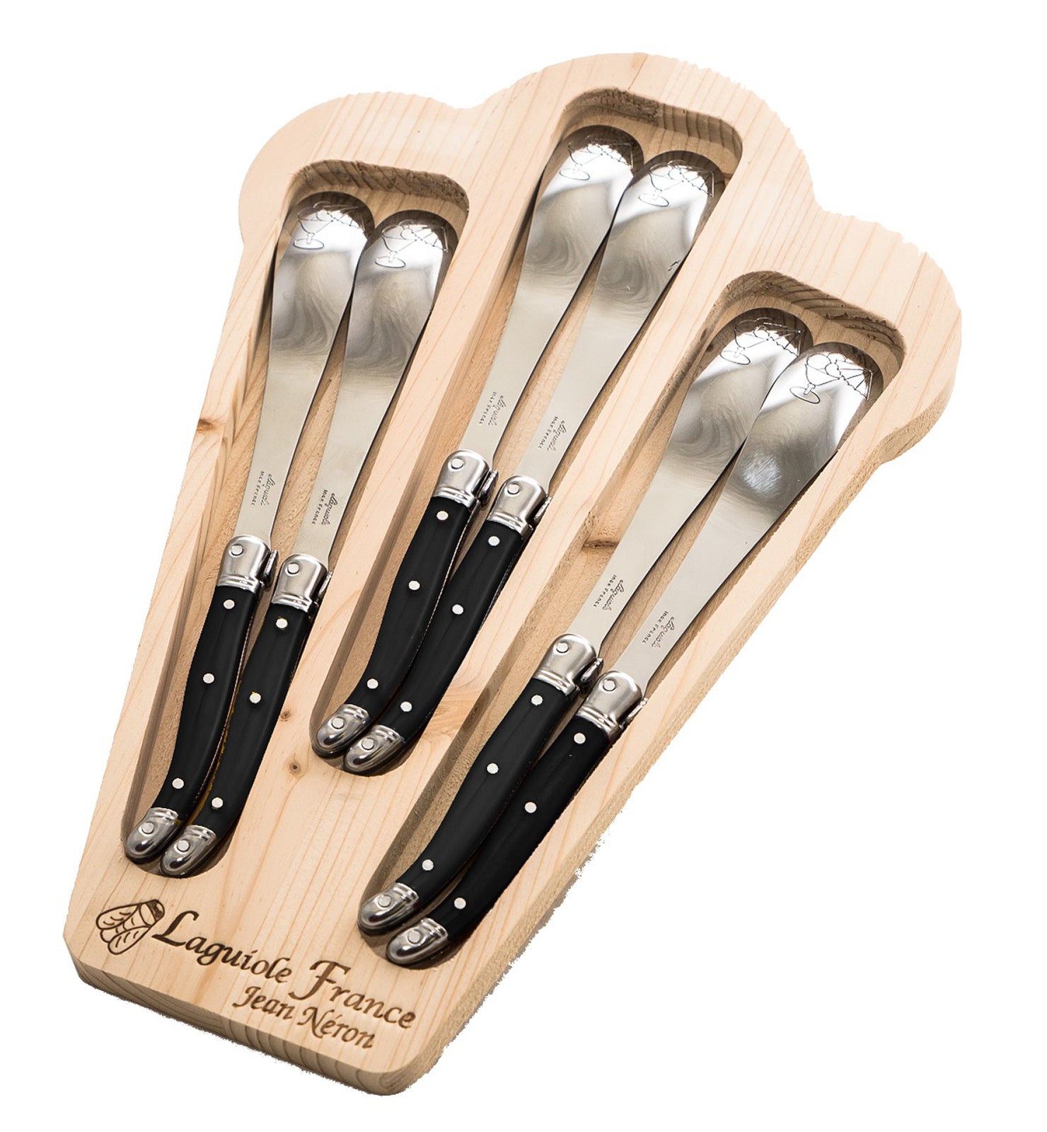 Laguiole Jean Neron Ice Cream Spoon Set - Black