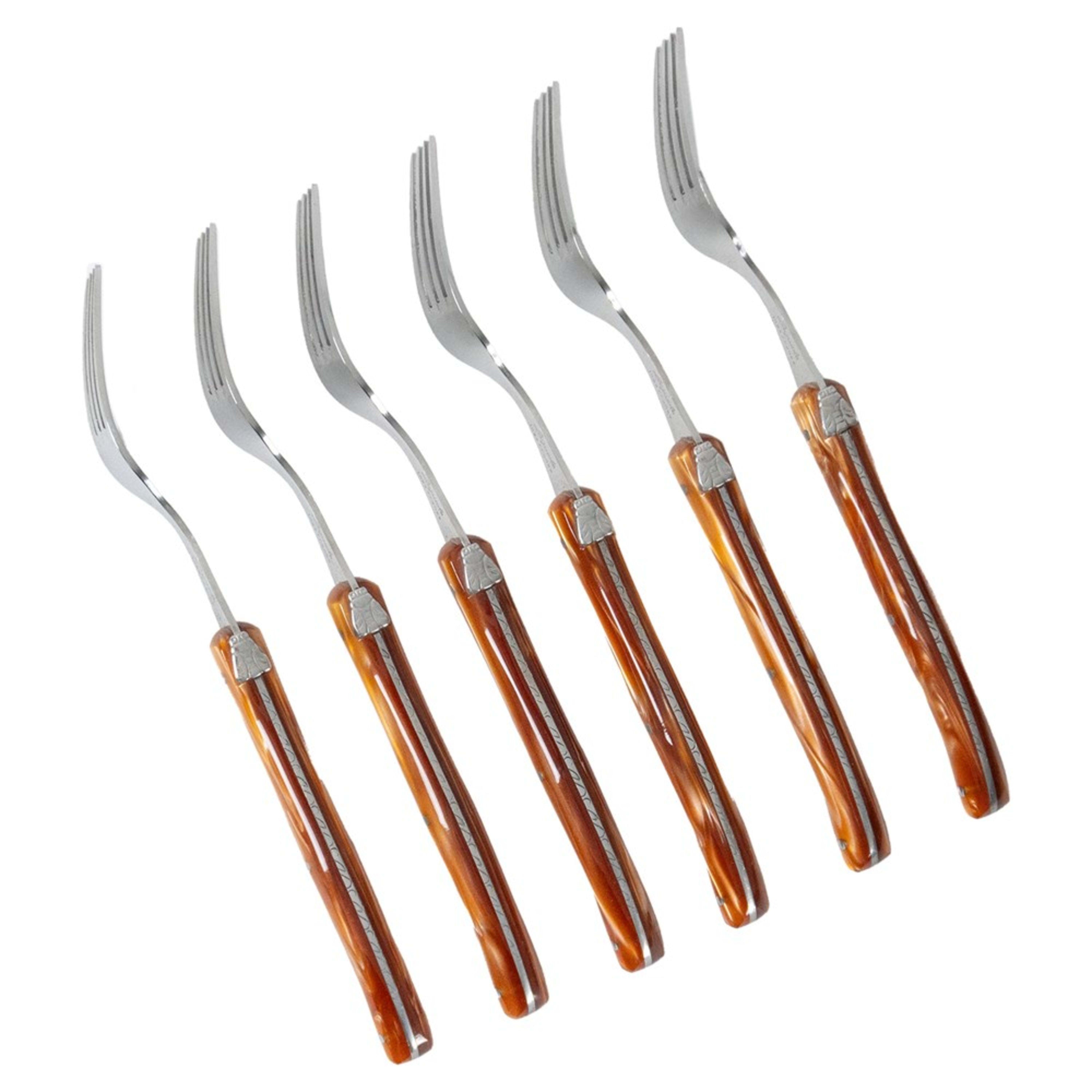 Laguiole Jean Néron Plexiglas Fork Set - Chocolate