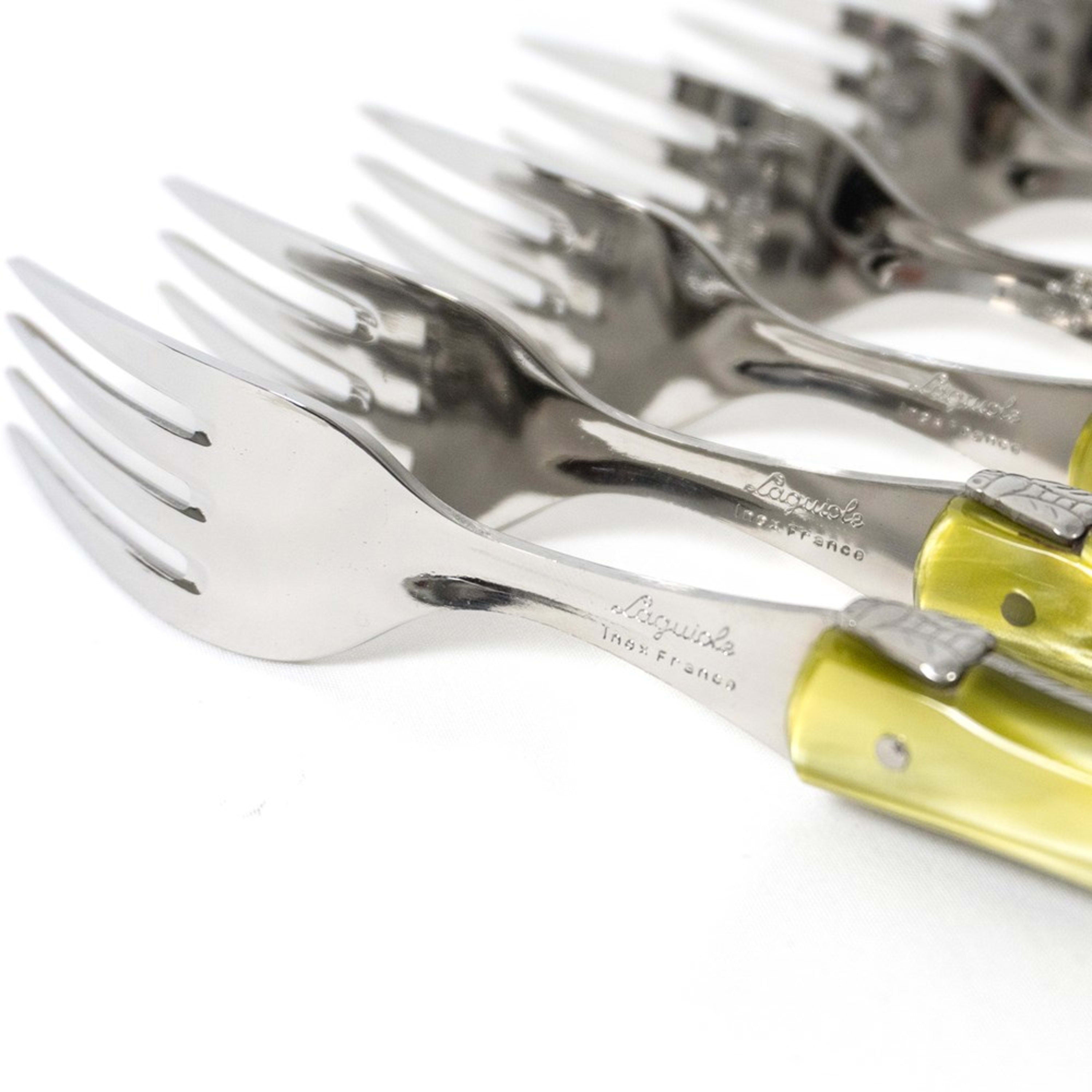 Laguiole Jean Néron Plexiglas Fork Set - Olive