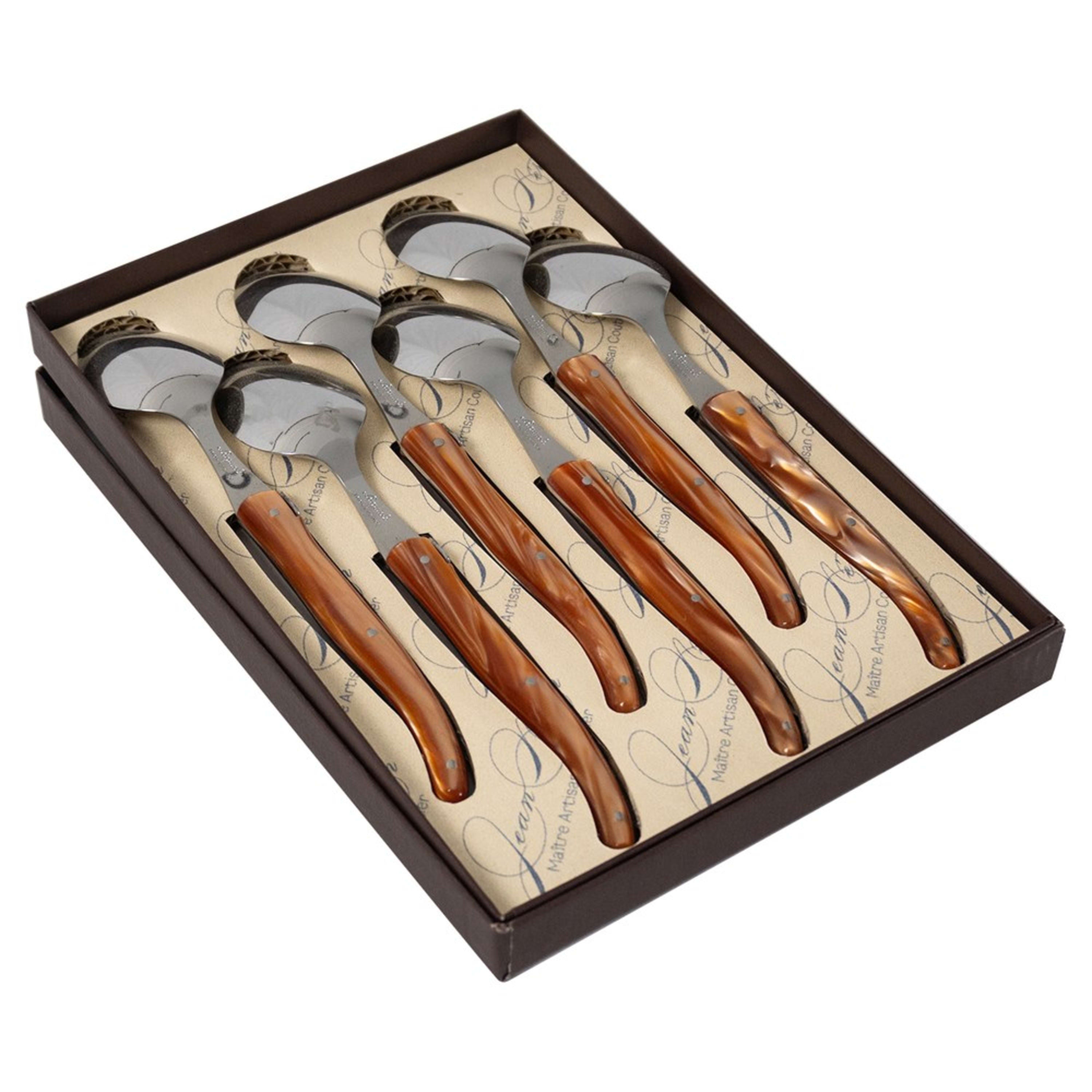 Laguiole Jean Néron Plexiglas Soup Spoon Set - Chocolate