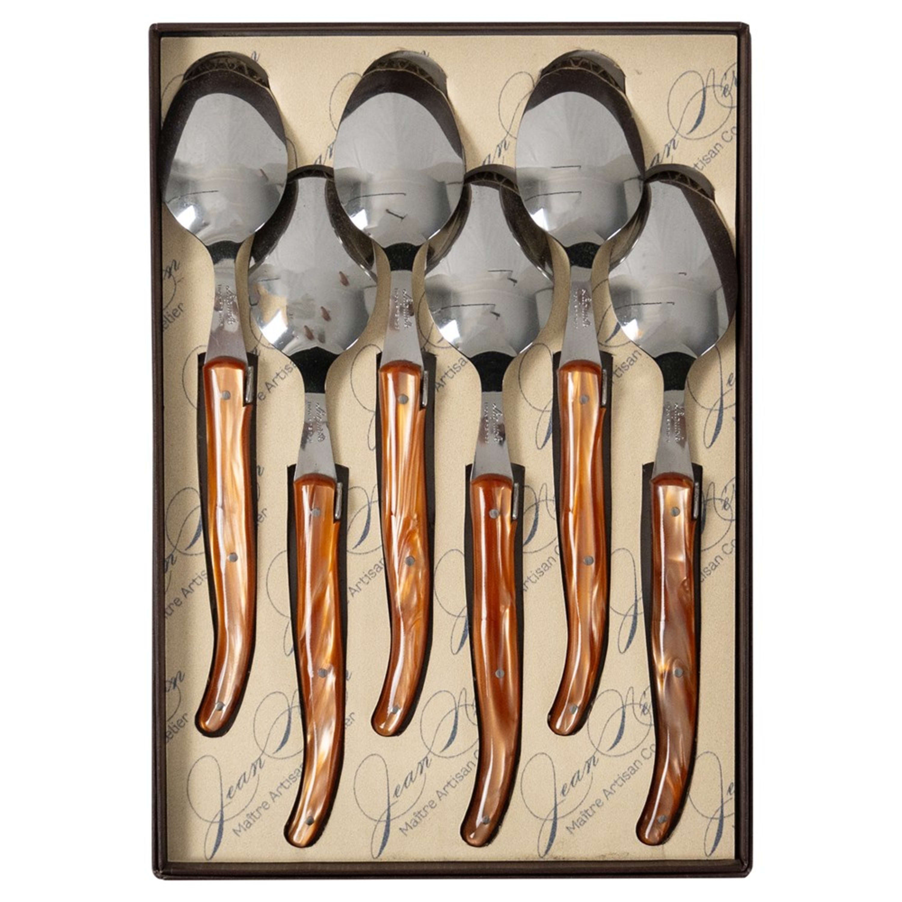 Laguiole Jean Néron Plexiglas Soup Spoon Set - Chocolate