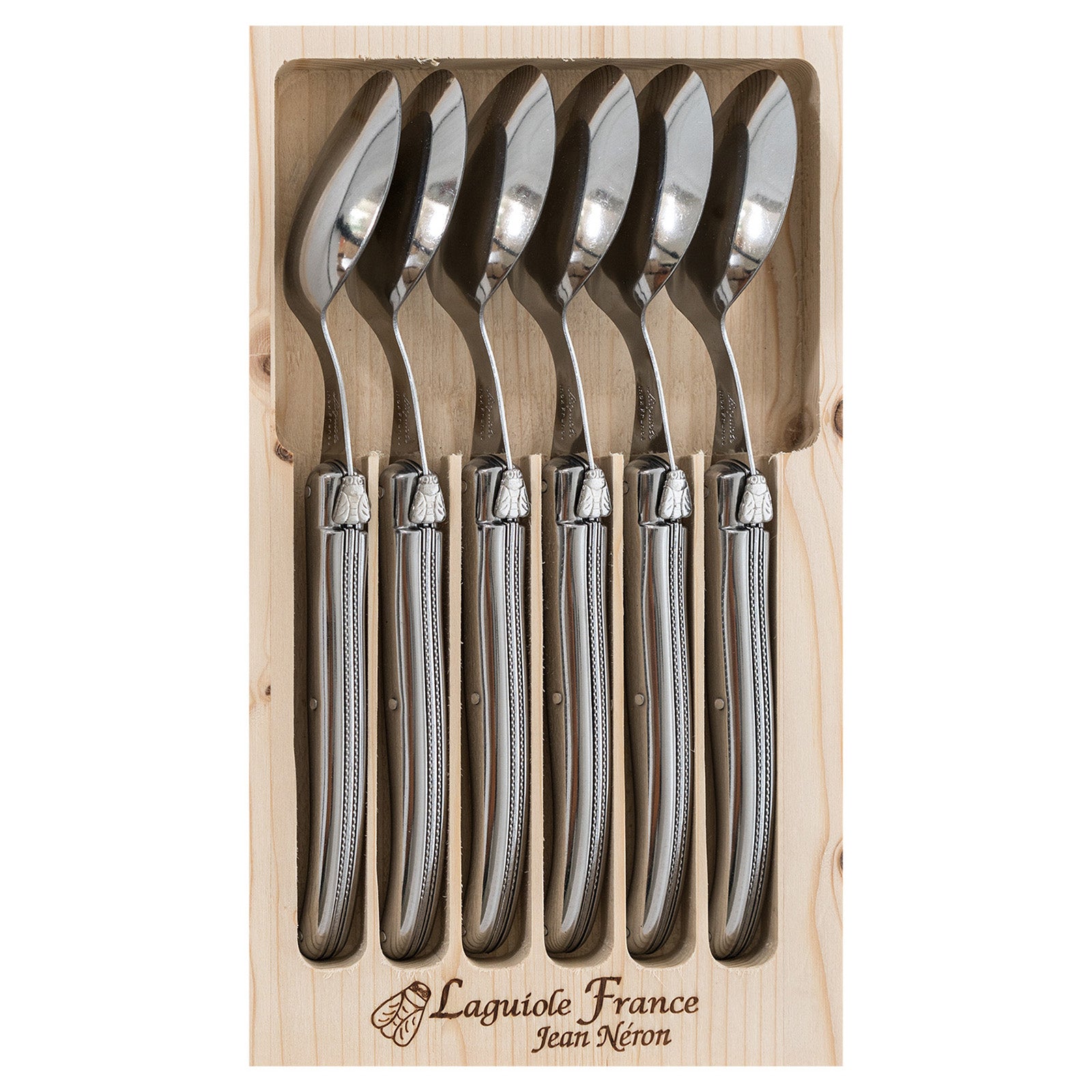 Laguiole Jean Neron Stainless Steel Handle Soup Spoon Set