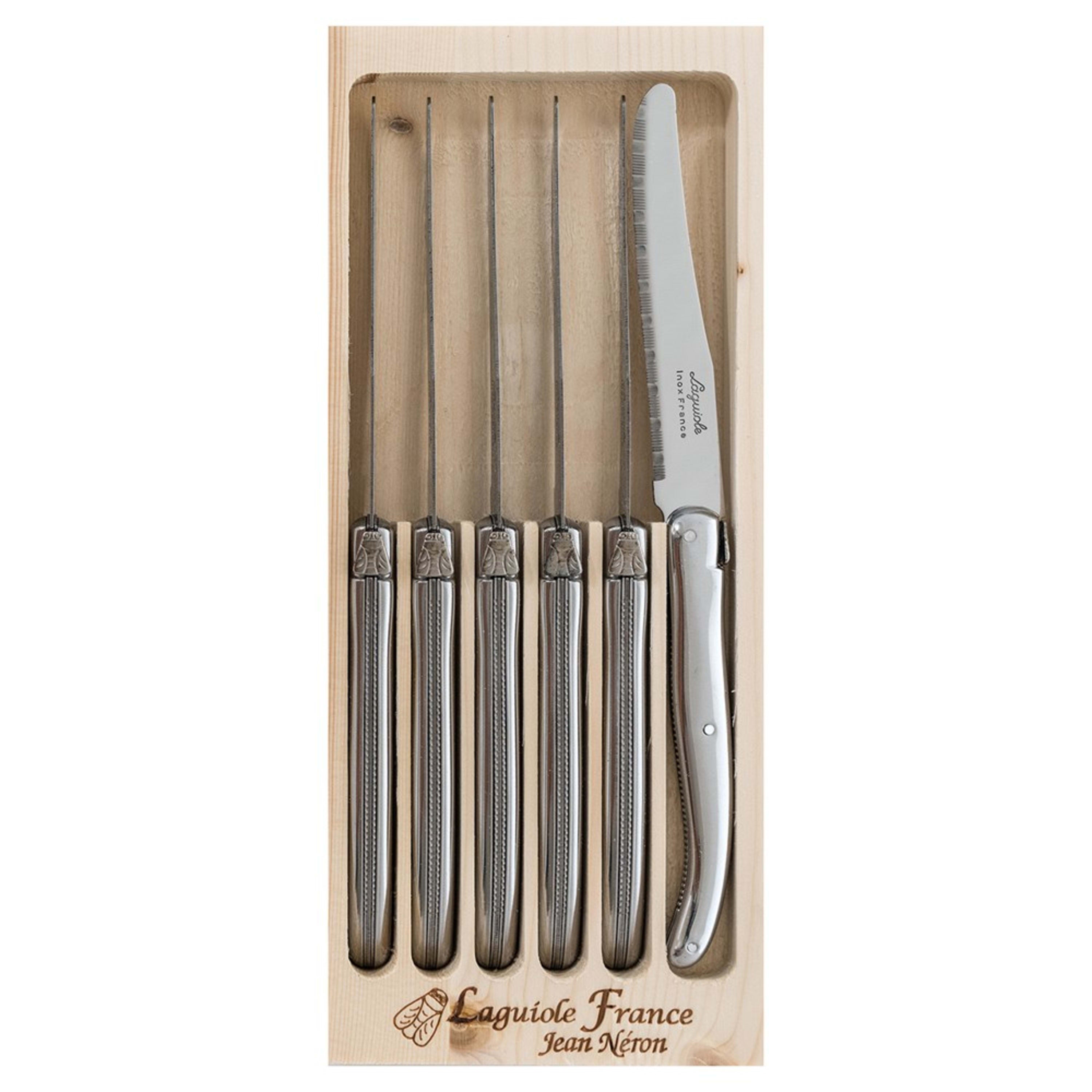 Laguiole Jean Néron 6 Piece Round Table Knife Set - Stainless Steel