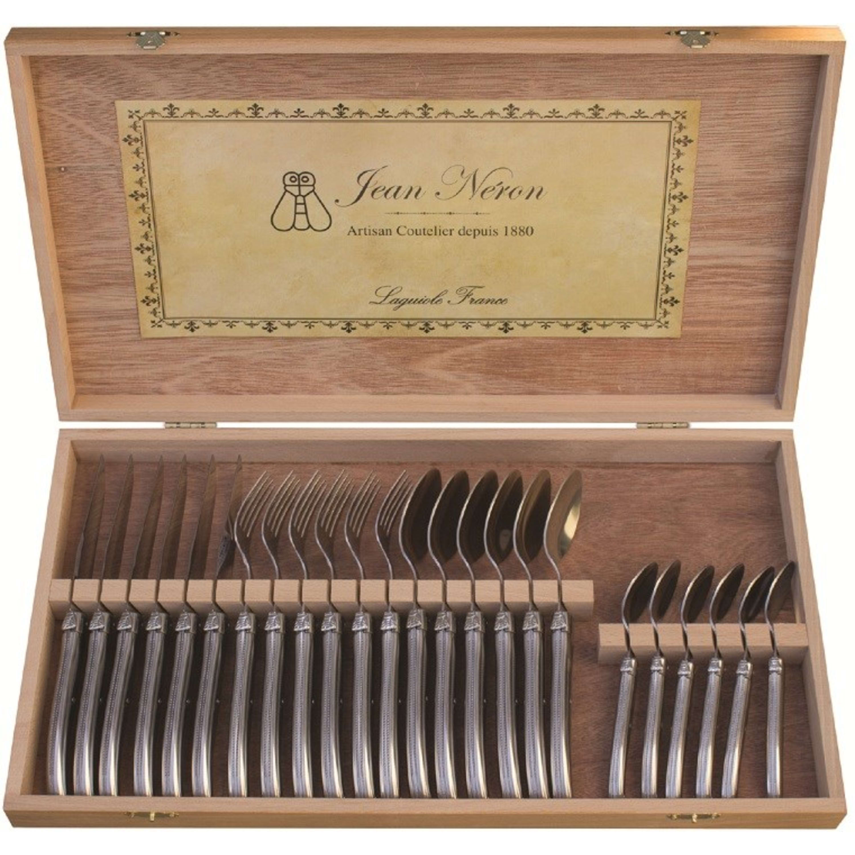 Laguiole Jean Néron 24 Piece Cutlery Set in Gift Box - Stainless Steel