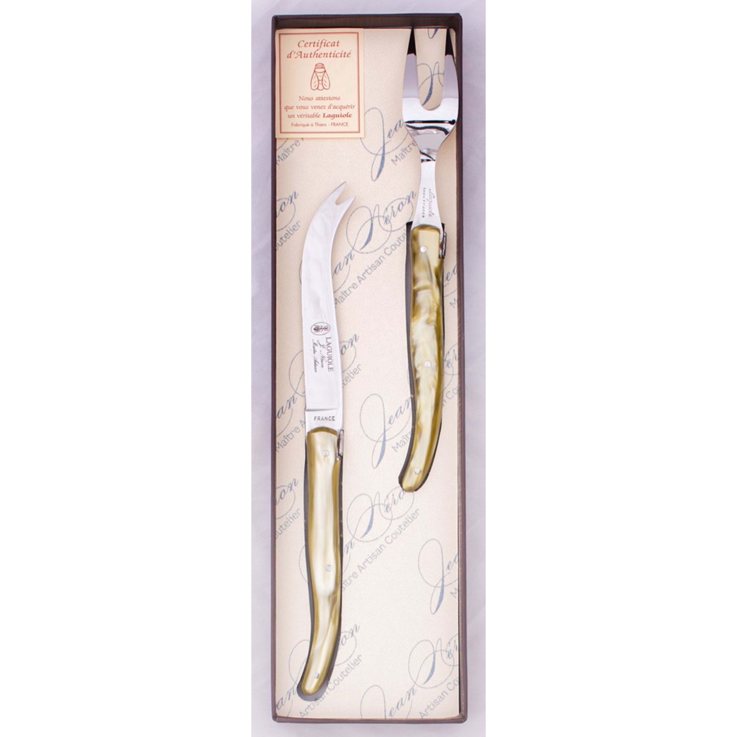 Jean Néron Plexiglas 2 Piece Cheese Set - Olive