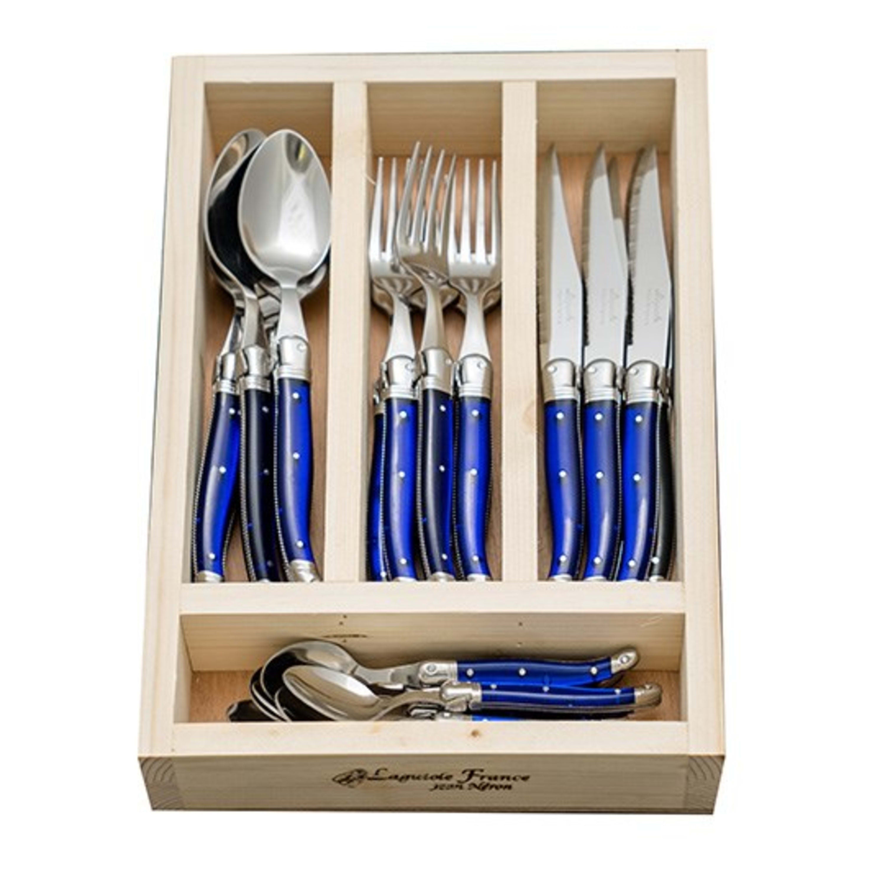 Laguiole Jean Néron 24 Piece Cutlery Set - French Blue