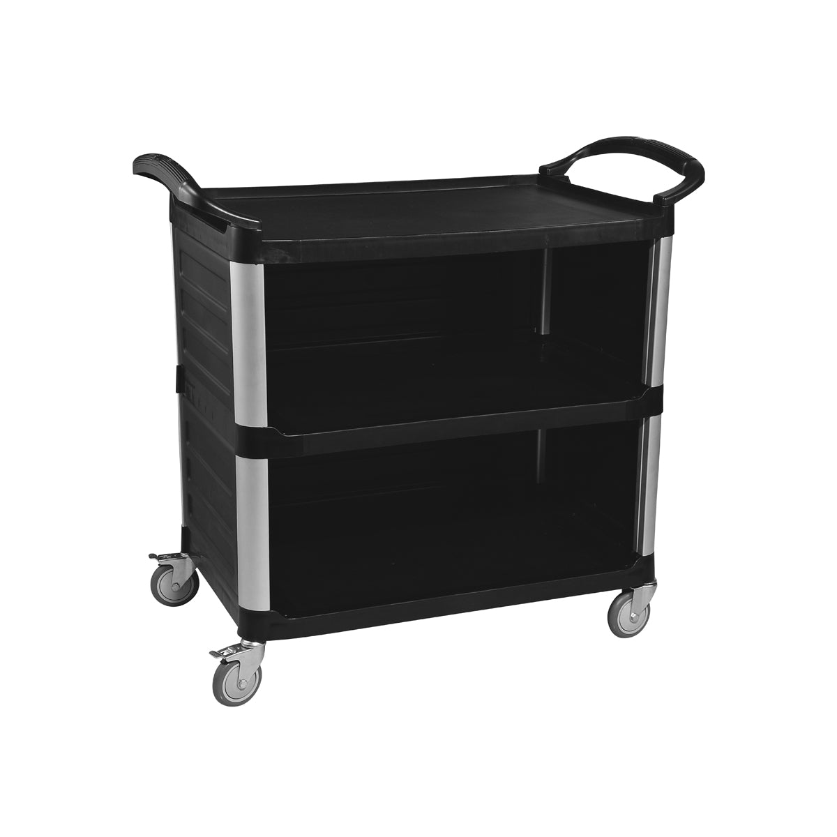 Jiwins Service Trolley 3 Tier Enclosed Black 980x530x930mm