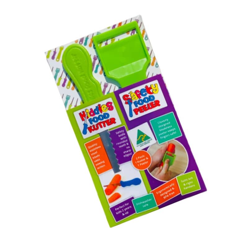 Kiddies Food Kutter Peeler & Knife Set - Lime