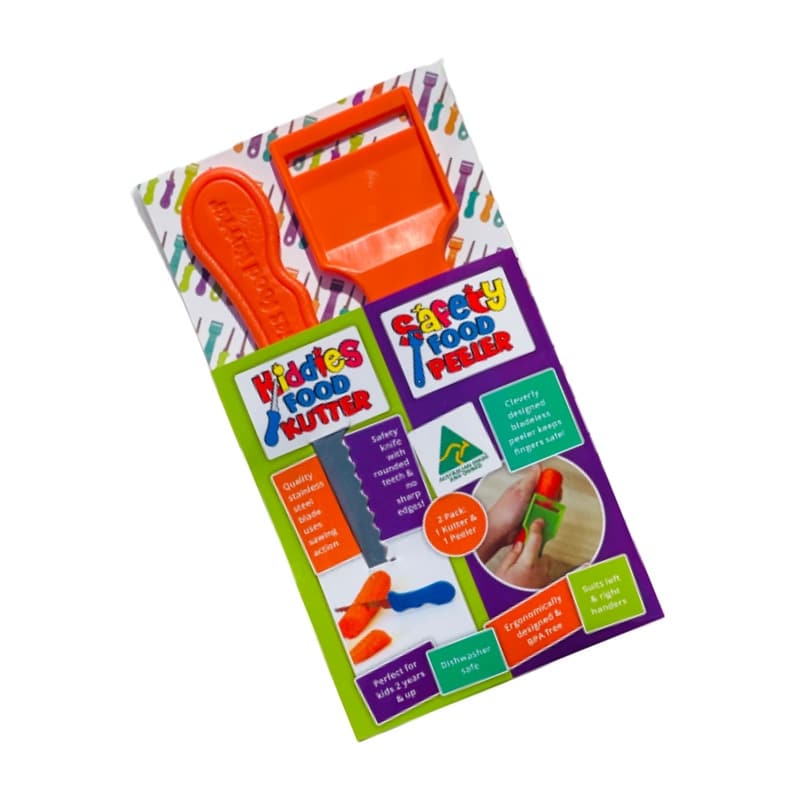 Kiddies Food Kutter Peeler & Knife Set - Orange