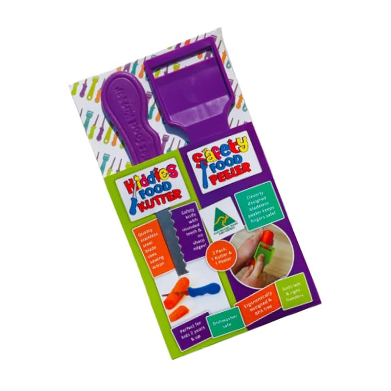 Kiddies Food Kutter Peeler & Knife Set - Purple