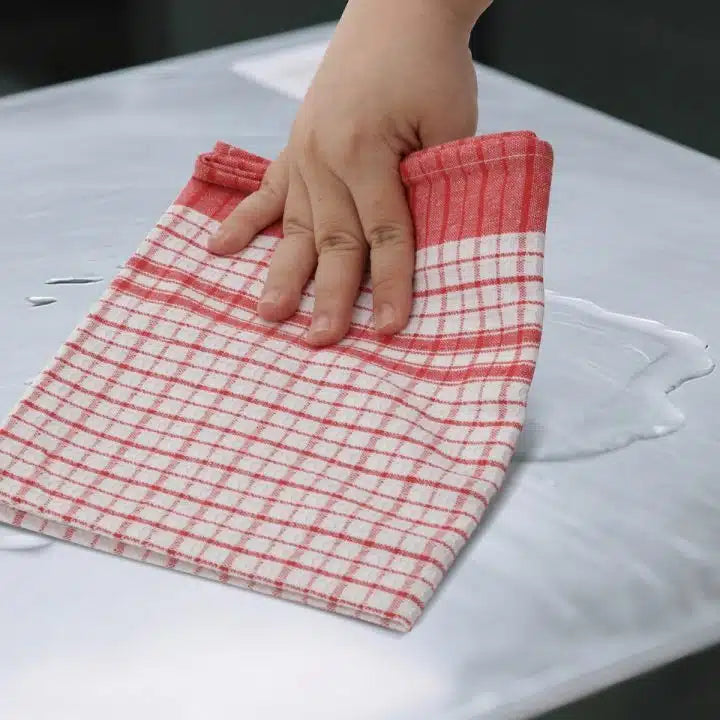 KH Megachef Supa Soak Chequered Kitchen Cloth 460 × 760mm 100% Cotton Red