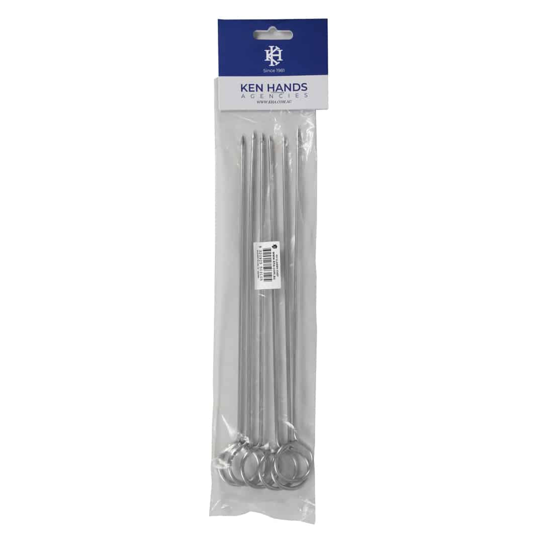 KH Classik Chef Round Skewers Stainless Steel 300mm 6 Pack
