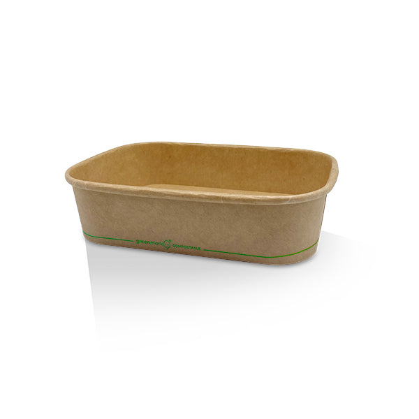 ecoware 500ml PLA Coated Kraft Rectangular Container (Carton of 300)