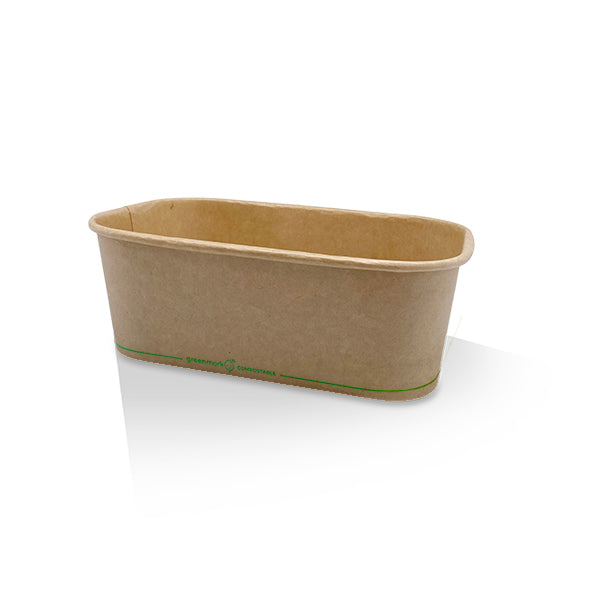 ecoware 750ml PLA Coated Kraft Rectangular Container (Carton of 300)