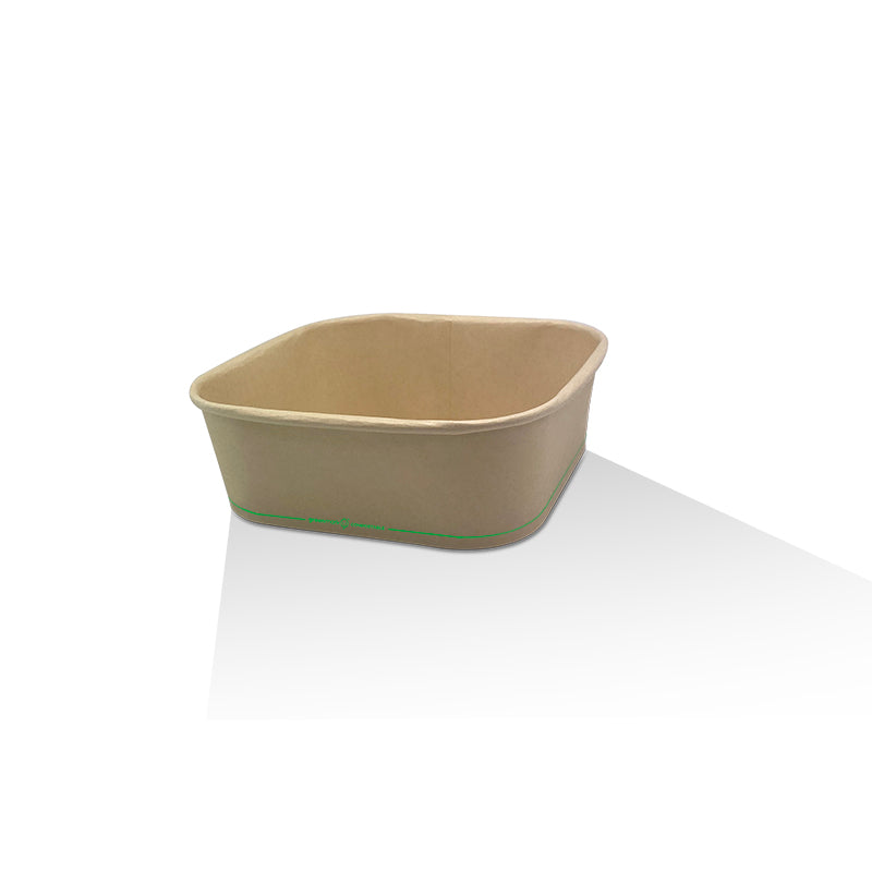 ecoware 1000ml PBS Coated Bamboo Paper Square Container (Carton of 300)