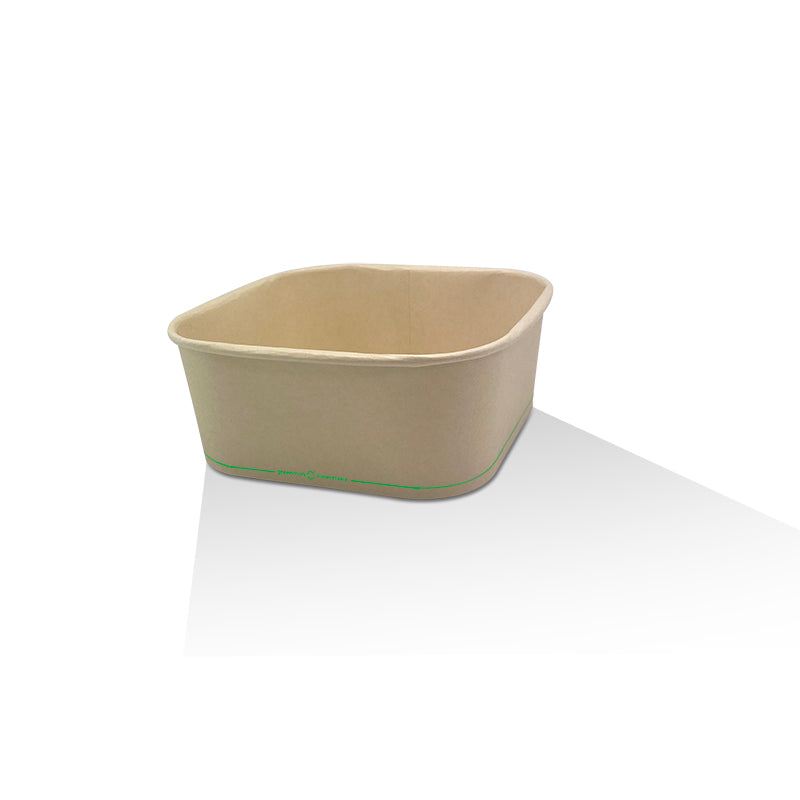 ecoware 1200ml PBS Coated Bamboo Paper Square Container (Carton of 300)