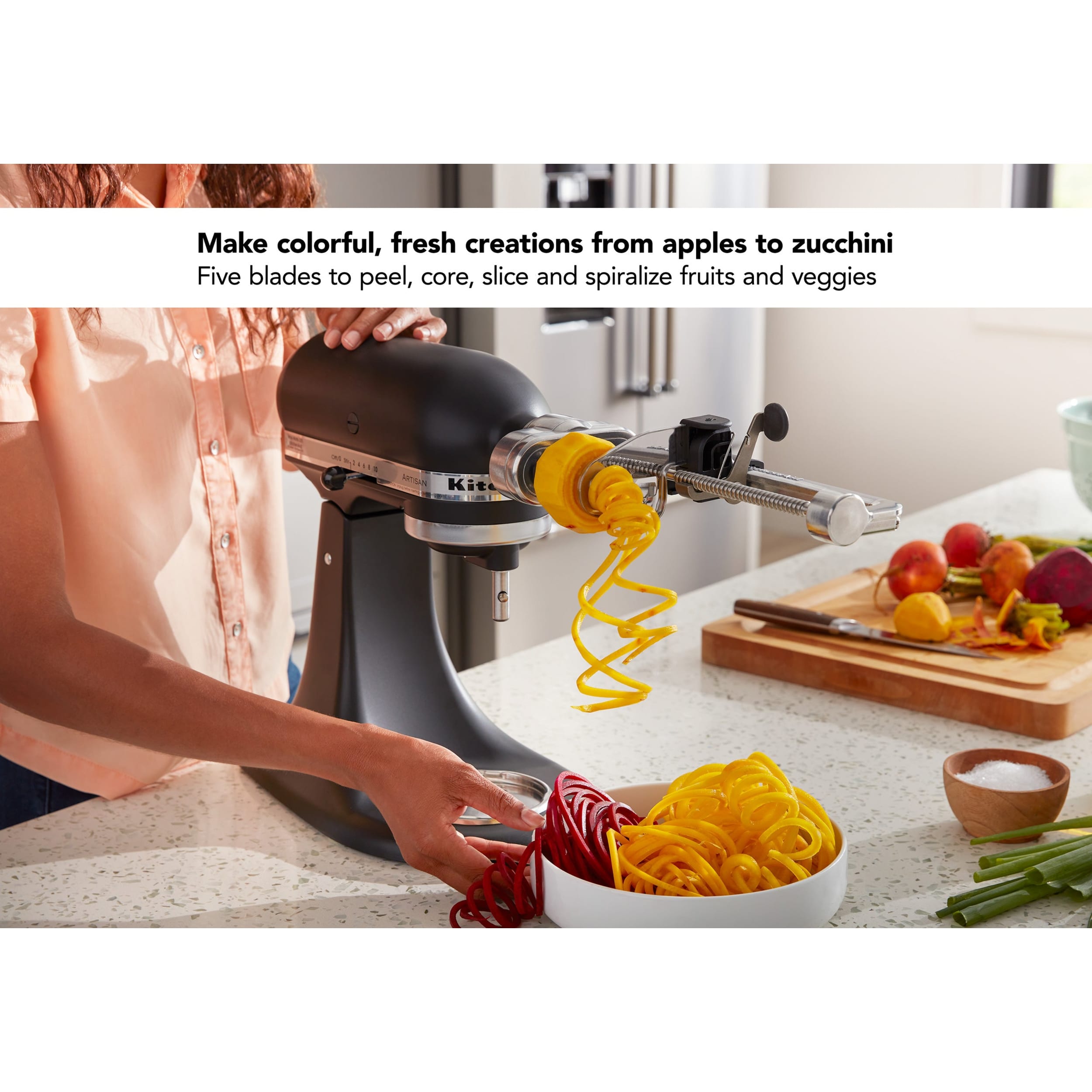 KitchenAid 7 Blade Spiraliser Plus with Peel, Core & Slice Attachment KSM2APC