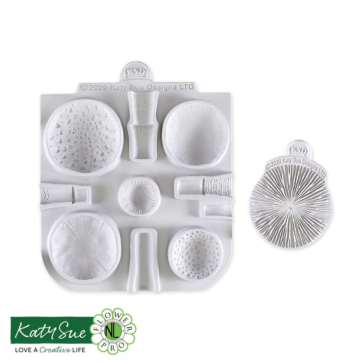 Katy Sue Silicone Mould & Veiner Toadstools & Mushrooms
