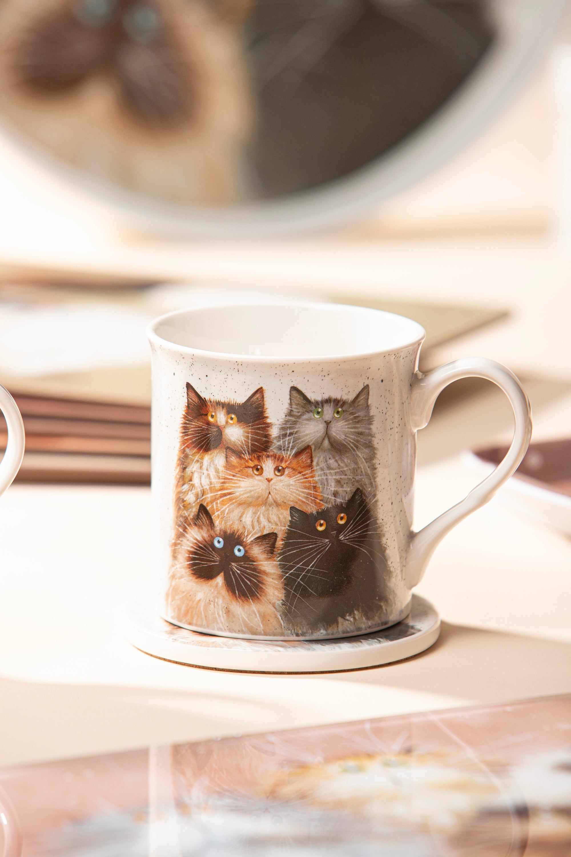 Ashdene Kim's Cats Fluffy Five Mug & Coaster Set