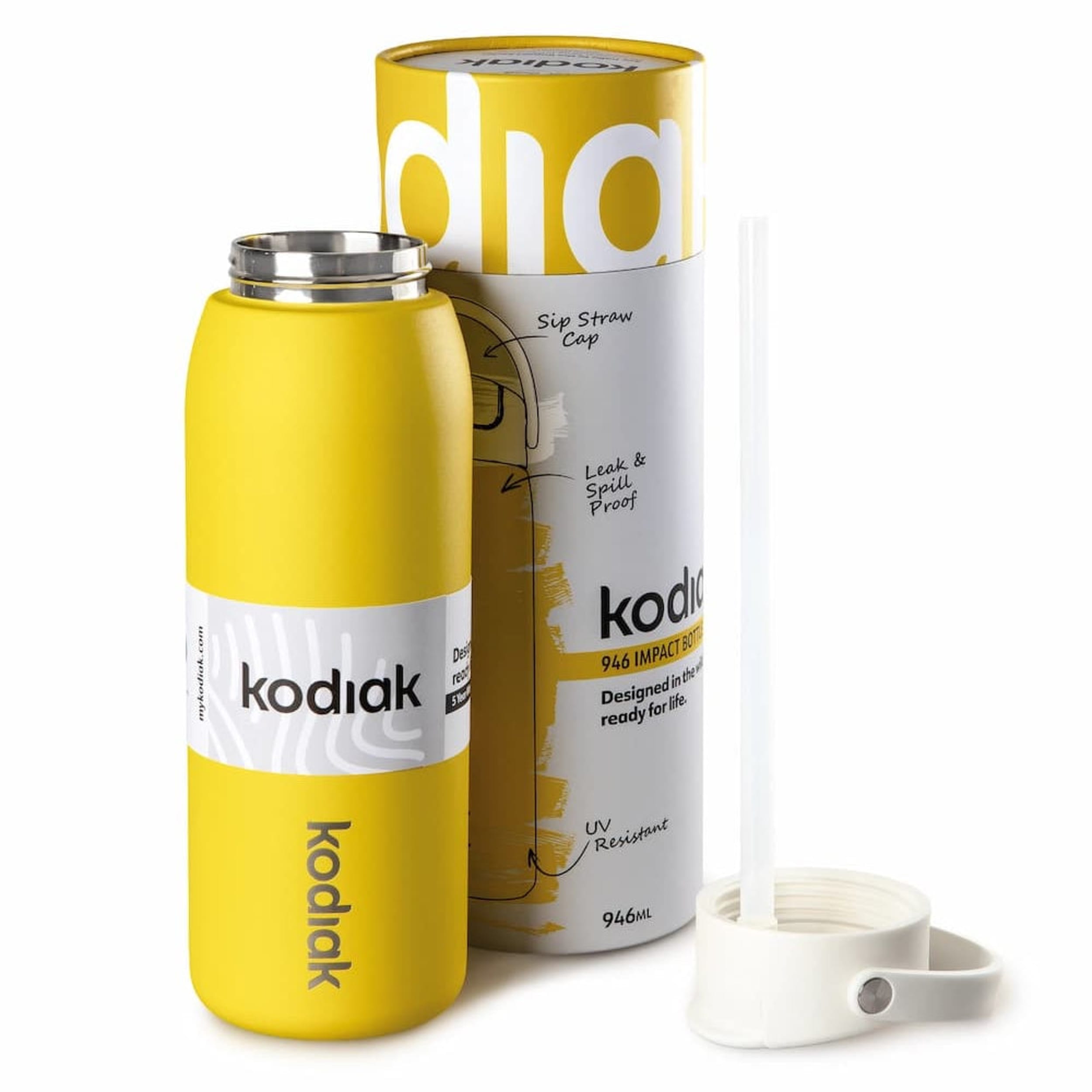 Kodiak Impact Insulated Bottle 946ml Yellow Noa